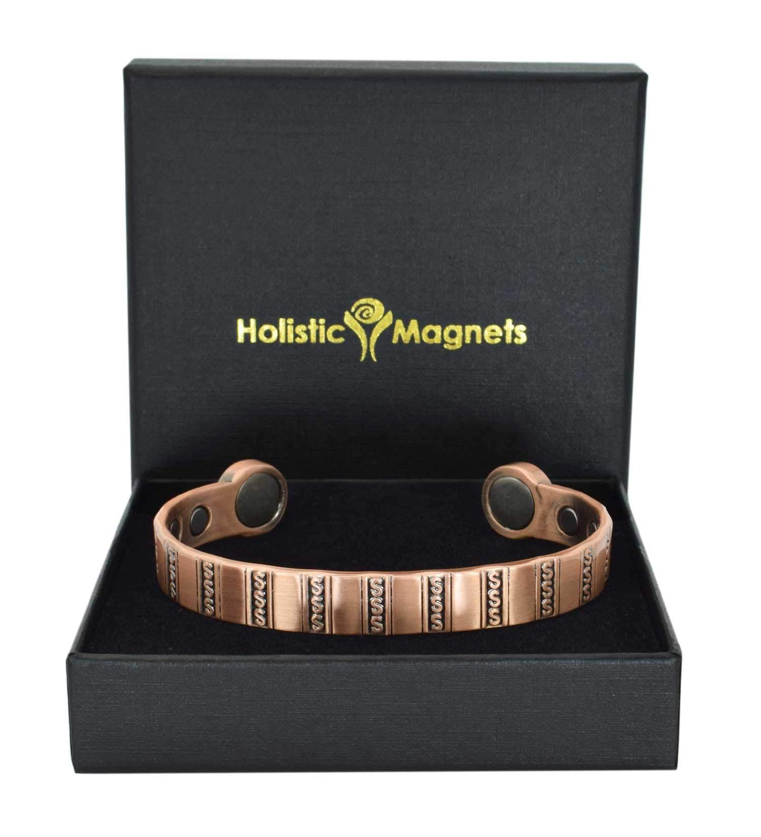 Mens Solid Copper Magnetic Bracelet Copper Bangle Holistic Magnetic Band with Large High Power Neodymium Magnets Unisex Adjustable-HCS (M: Wrist 16.5-19.5cm/6.5-7.6") - Buy Online on GoSupps.com