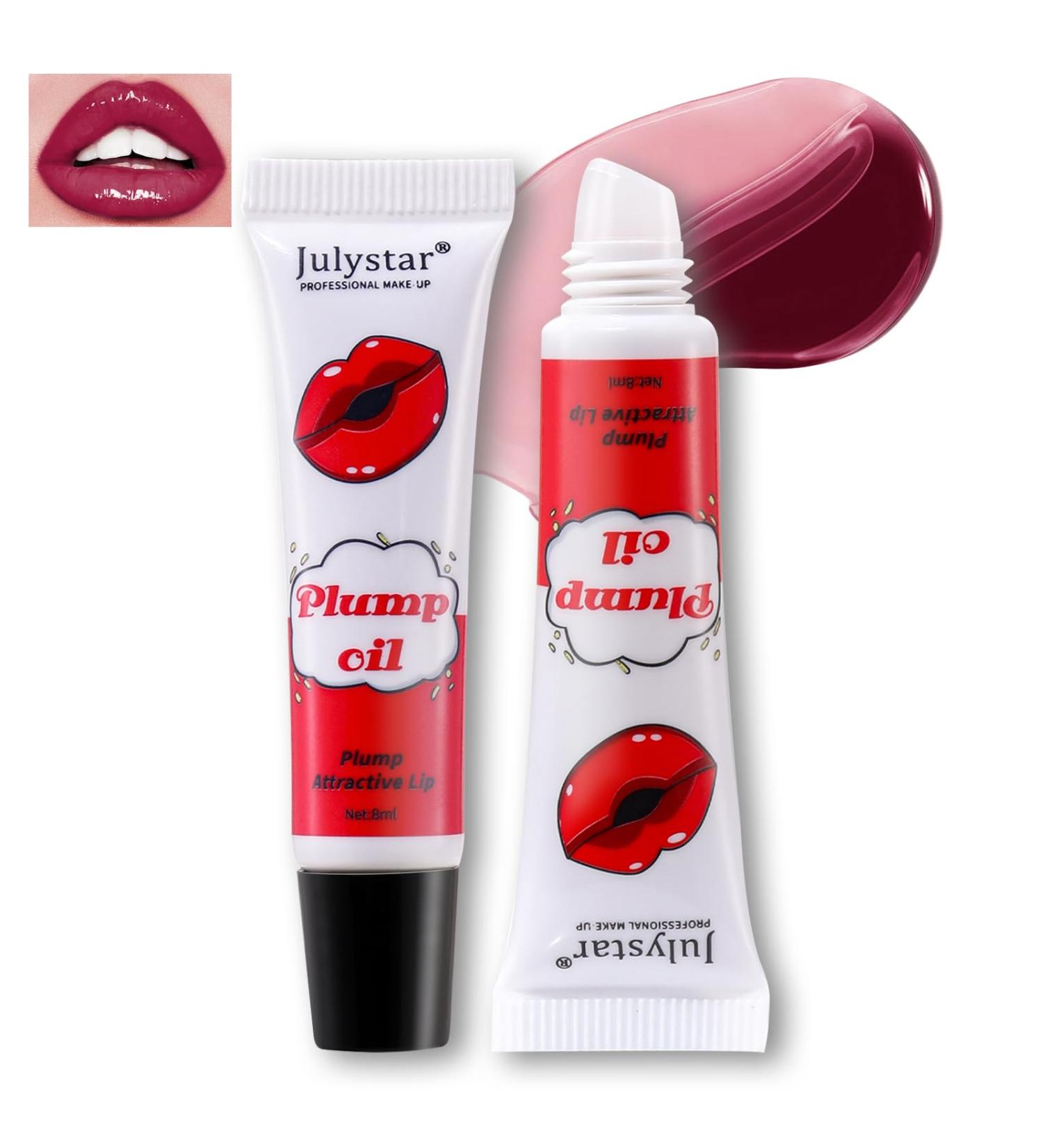 Plumping Lip Oil | Hydrating Chilli Extract Lip Plumper Gloss | Long Lasting Waterproof Tinted Lip Balm for Women - Buy Online on GoSupps.com