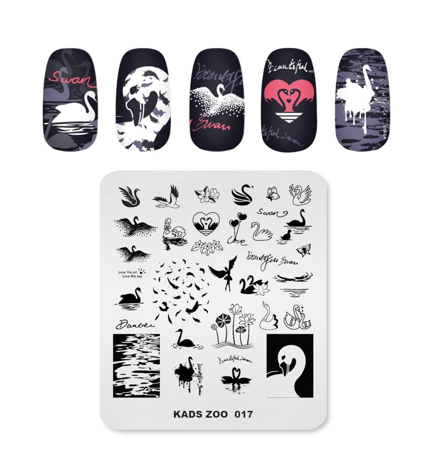 KADS Nail Art Stamping Plates Set Image Template Stencils Pattern with Stamping Plates Holder Case Organizer (ZO017) - Buy Online on GoSupps.com