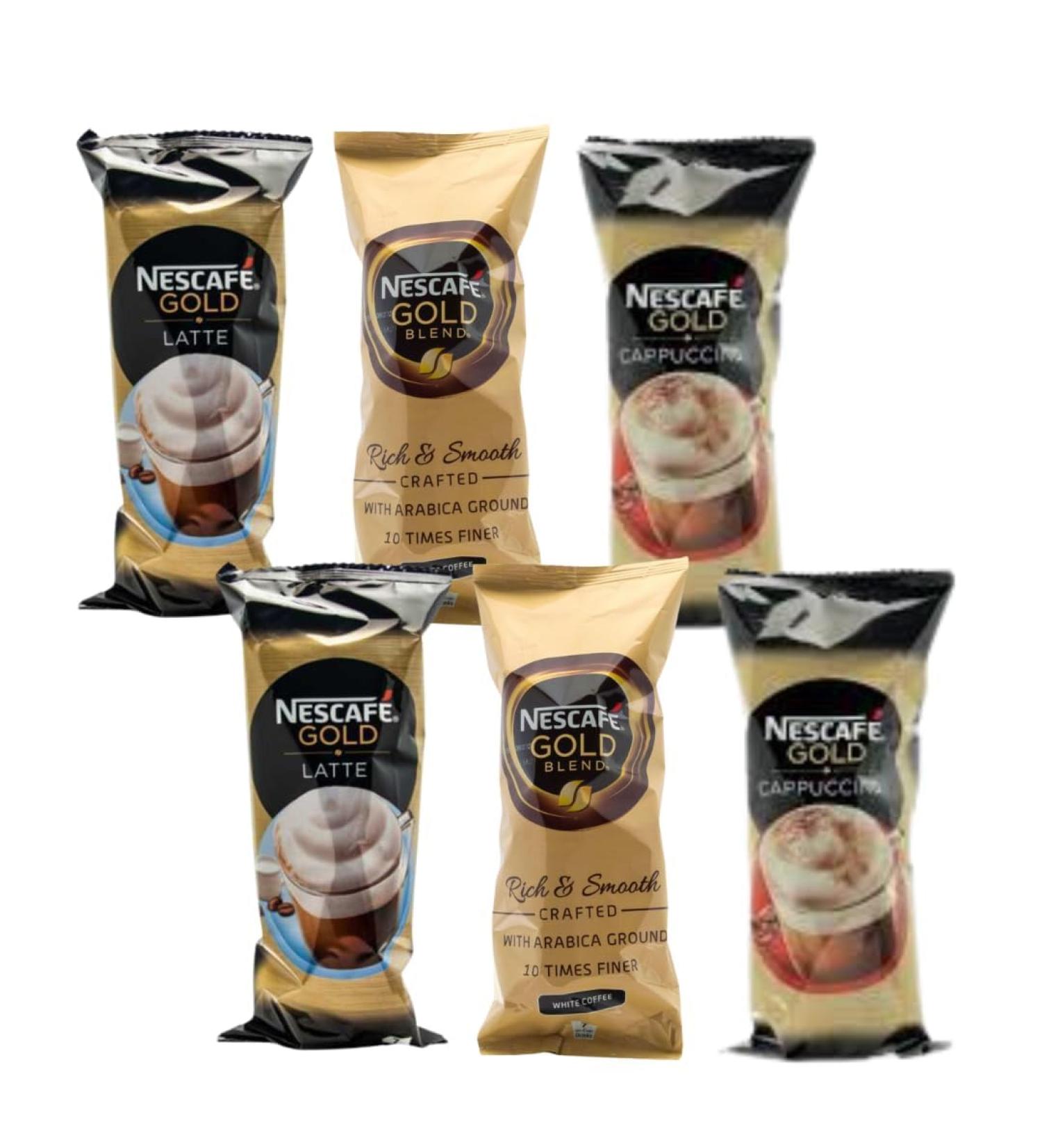 Cup Drinks Coffee Bundle Consisting of Nescafe Latte 7pk x2 Gold Blend 7pk x2 & Cappuccino 7pk x2 Medium Roast (6 Pack) - Buy Online on GoSupps.com