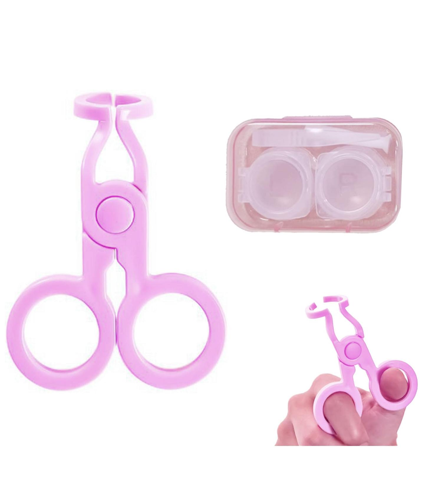 Eye Opener Pink Contact Lens Tweezers Kit - Easy Insertion/Removal Applicator with Case & Travel Tool - Buy Online on GoSupps.com
