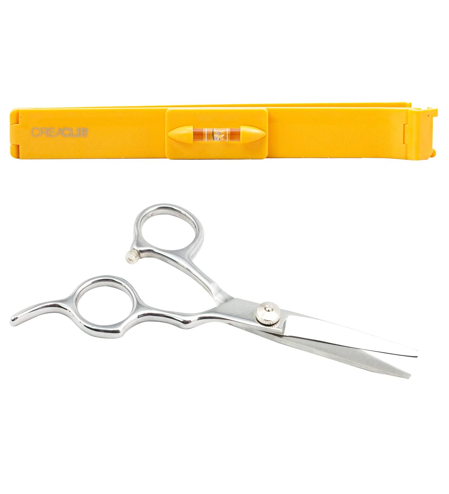 CreaClip Medium and Scissors for Fine Thin Hair - Professional Hair Cutting Tool as Seen on Shark Tank - Ideal for Layers, Bangs, Split Ends - Includes Hair Cutting Guide - Buy Online on GoSupps.com
