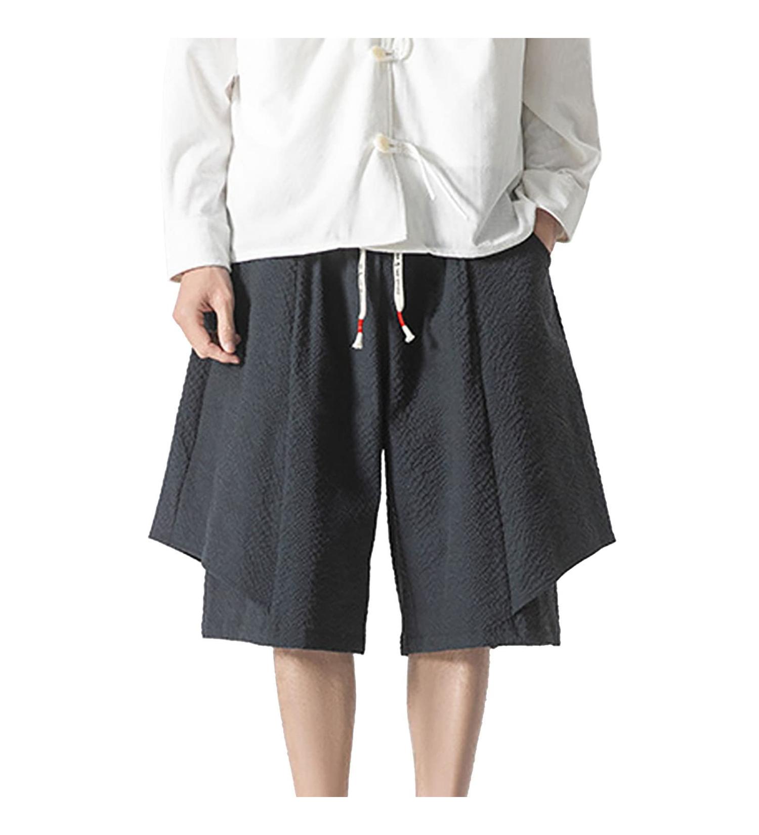 CEWIFO Men's Camouflage Suit Lightweight 3/4 Shorts Elastic Waist Waterproof Casual Beach Yoga Pants A2 Blue M - Buy Online on GoSupps.com
