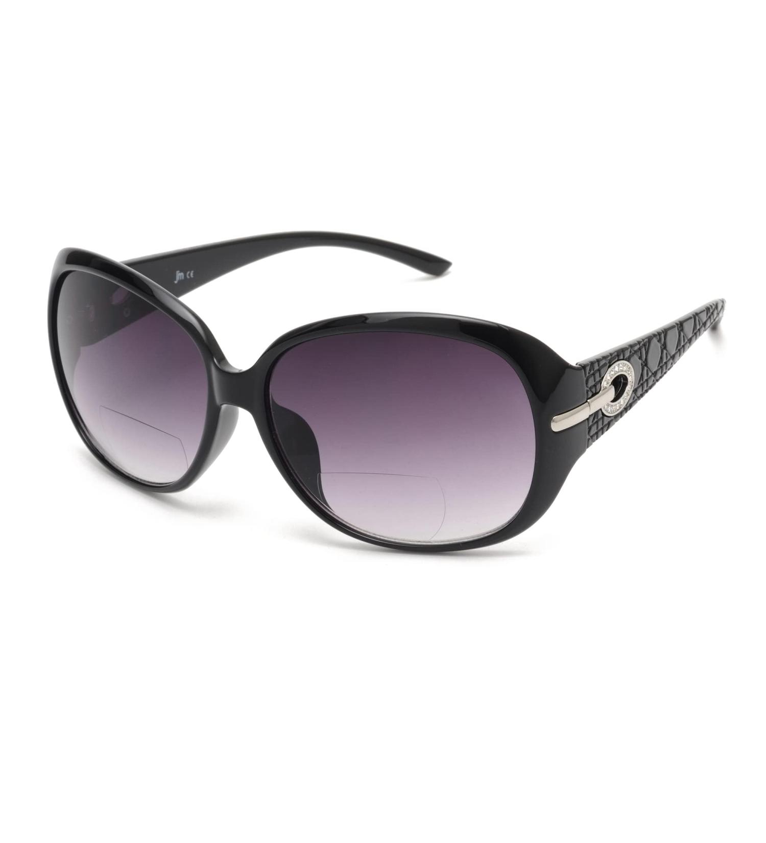 JM Classic Bifocal Reading Sunglasses for Women - Vintage UV Protection Outdoor Glasses - Black 2.25x - Buy Online on GoSupps.com