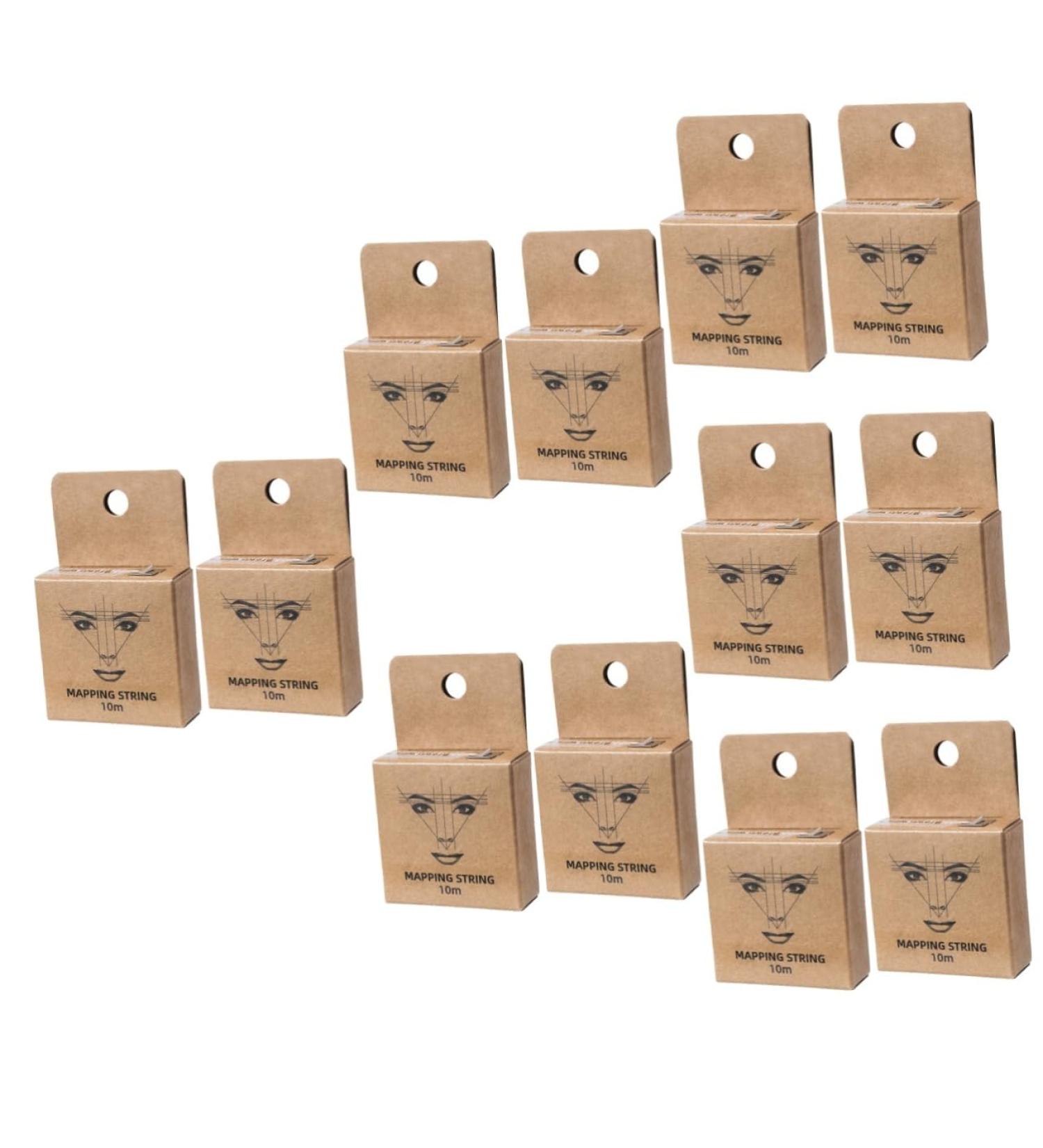 Mipcase 12 Pcs Ink Pattern Embroidery Thread Ruler Tattoos Supply Ink Wire Makeup Tool Cosmetic Draw a Line 7.5x4.5cmx6pcs Brownx6pcs - Buy Online on GoSupps.com