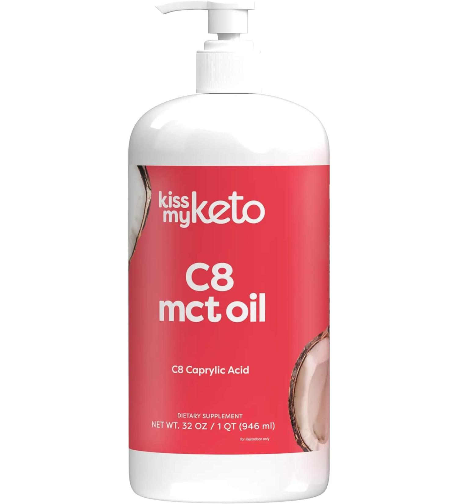 Kiss My Keto Pure C8 MCT Oil 32 oz - High-Octane Fuel for Energy & Weight Management - Buy Online on GoSupps.com