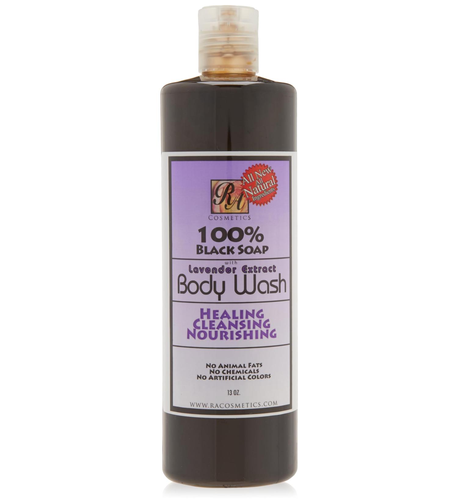 100% Black Soap Body Wash - Lavender Scent - 13 Fl Oz | Ra Cosmetics - Natural Skincare for International Shipping - Buy Online on GoSupps.com