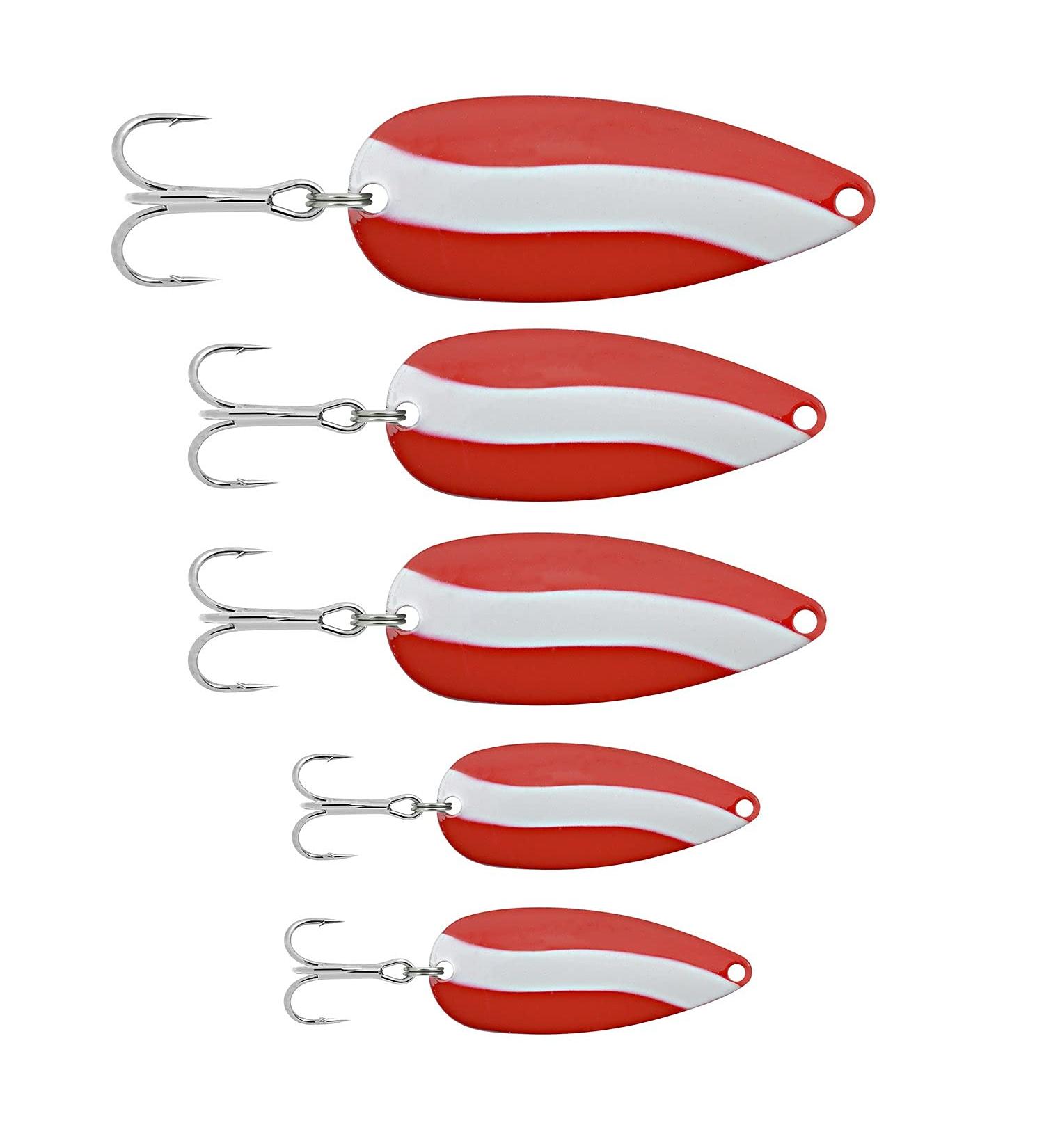 SOUTH BEND Spoons, Red/White, 5-Pack