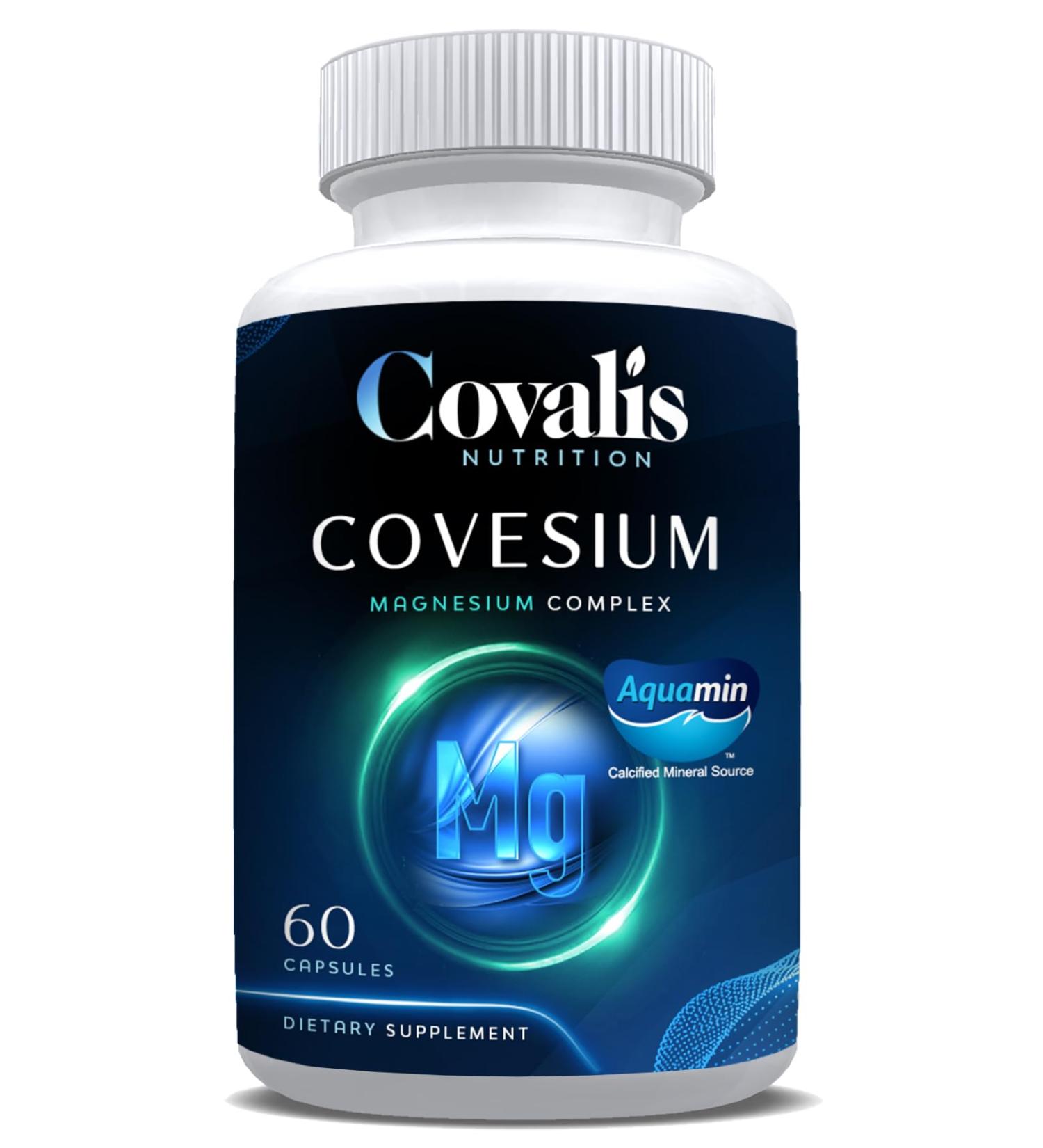 Covalis Nutrition Covesium Magnesium Complex Supplement | 5 Types of Magnesium - Hydroxide Glycinate Citrate Malate Oxide | Muscle Function | 60 Capsules - Buy Online on GoSupps.com