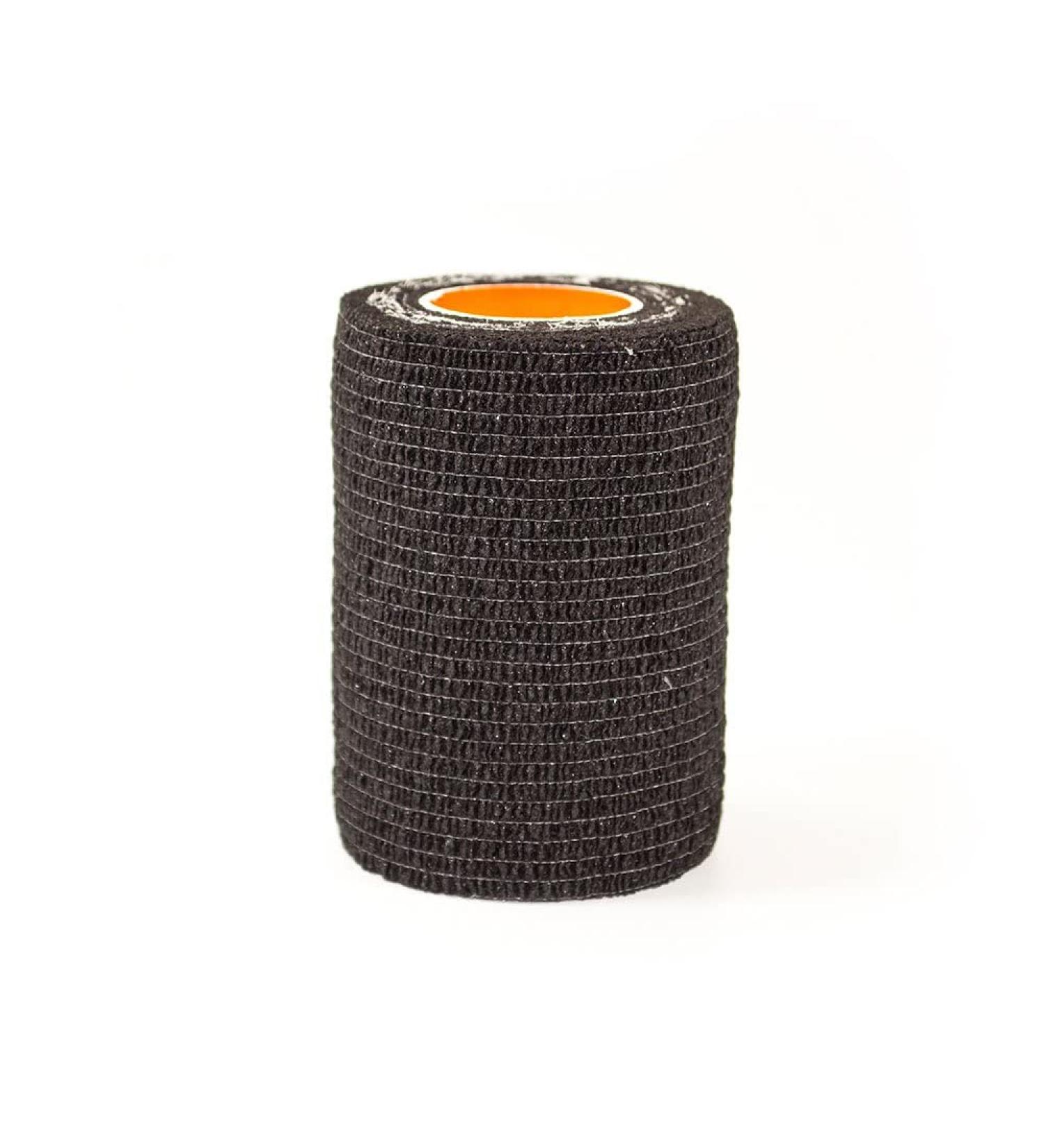 First Aid 4 Sport Latex Free Cohesive Bandage - 5cm x 4.5m Black - 1 Roll Black 5 Centimetres
