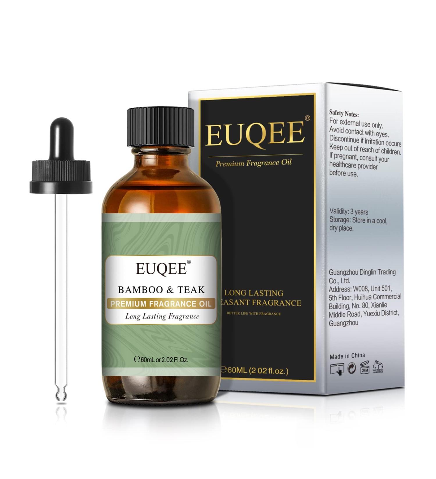 EUQEE Bamboo & Teak Fragrance Oil 60ml - Premium Grade Aromatherapy Essential Oil for Home Diffusers and DIY Candle Making - Buy Online on GoSupps.com