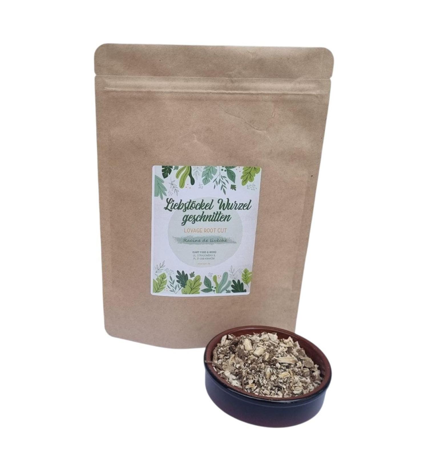 IGART IGART FOOD & WOOD Dried Cut Lovage Root Levisticum Officinale Traditional Polish Spice for Soups and Sauces Resealable Bag (100g)