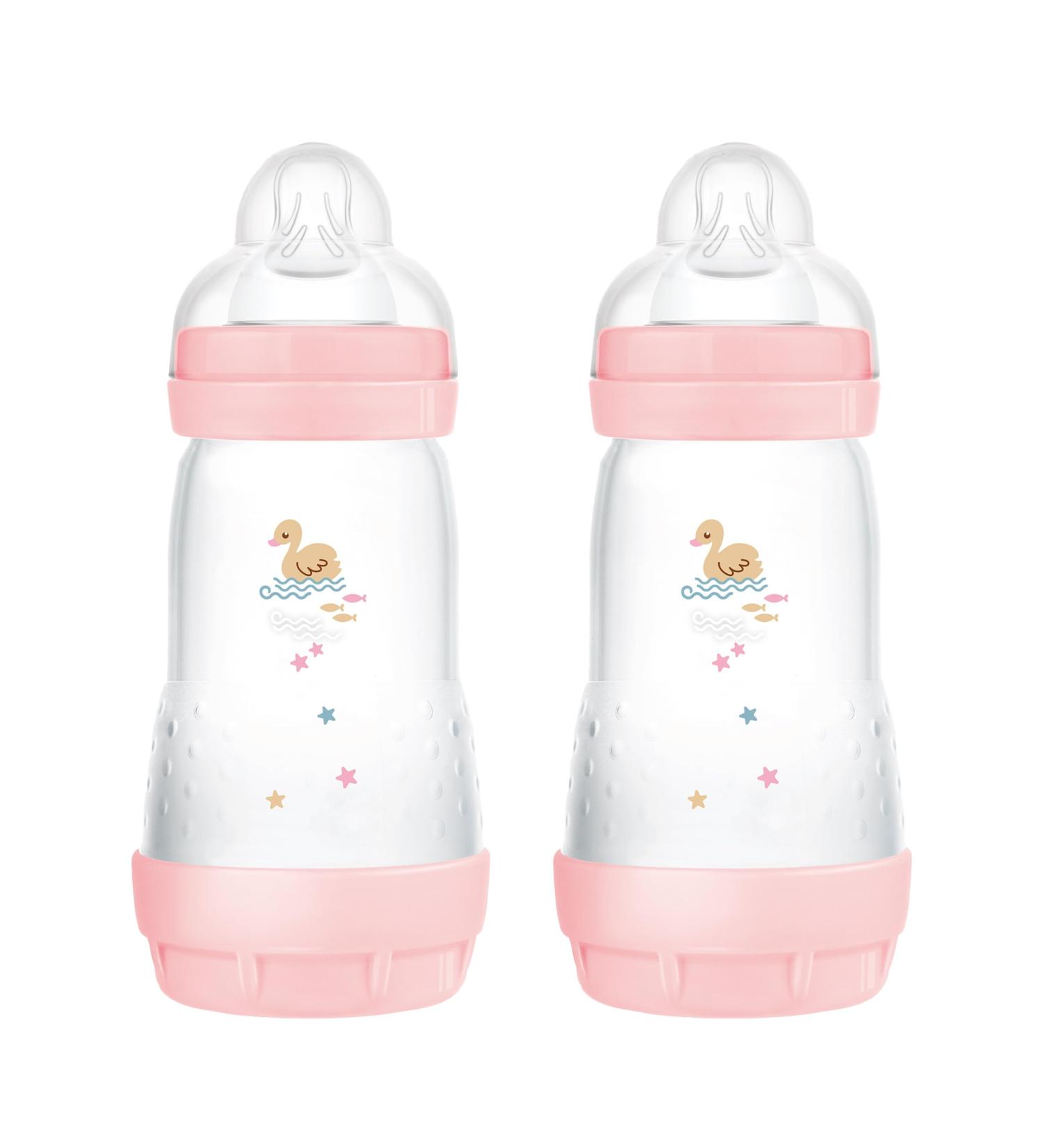 MAM Easy Start Anti-Colic Baby Bottle Set of 2 - SkinSoft Silicone Teat 260 ml Pink (2+ Months) - International Shipping Available - Buy Online on GoSupps.com