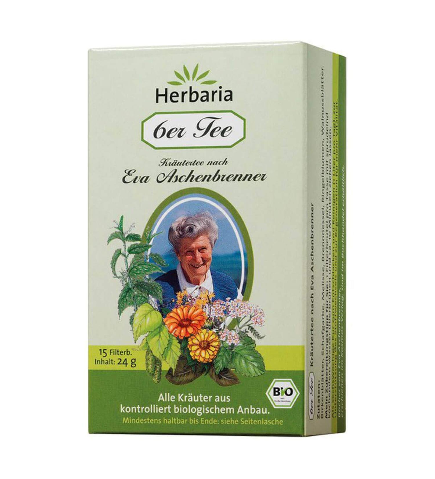 Herbaria Herbaria - Pack of 6 Eva organic tea burners with 15 filter bags - 24g - Pack of 6