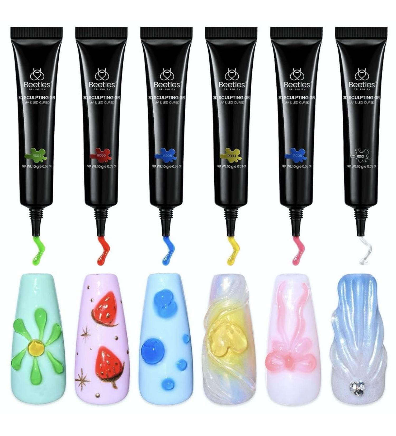 Beetles 3D Nail Gel - Multi-Color Sculpting Gel for Nail Art | Pink Red Green Yellow Clear | Perfect for DIY Decoration & Design - Buy Online on GoSupps.com