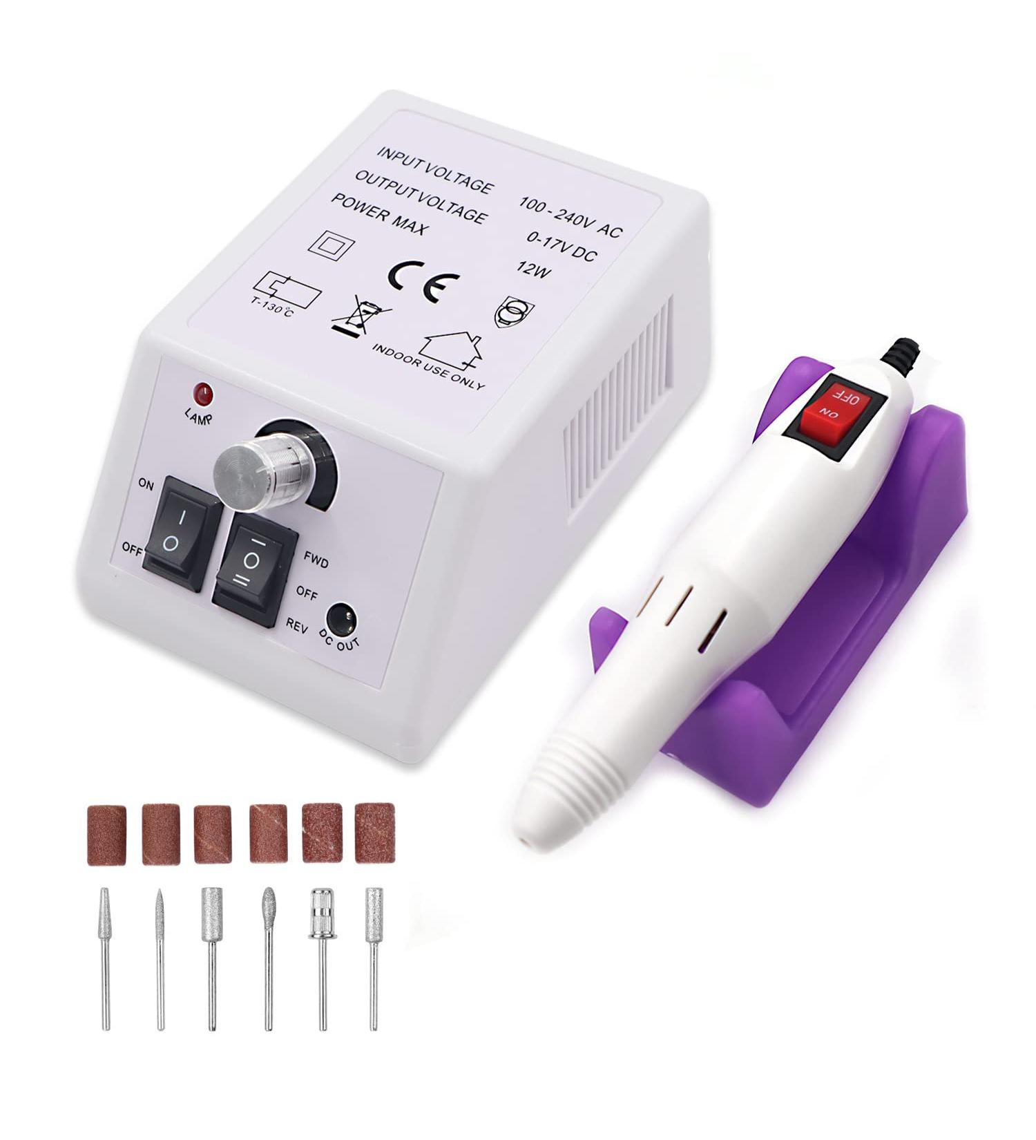 FATUXZ Electric Nail Drill Set - Adjustable 20000RPM Nail File Machine for Manicure Pedicure - White Acrylic Nail Tools - Buy Online on GoSupps.com