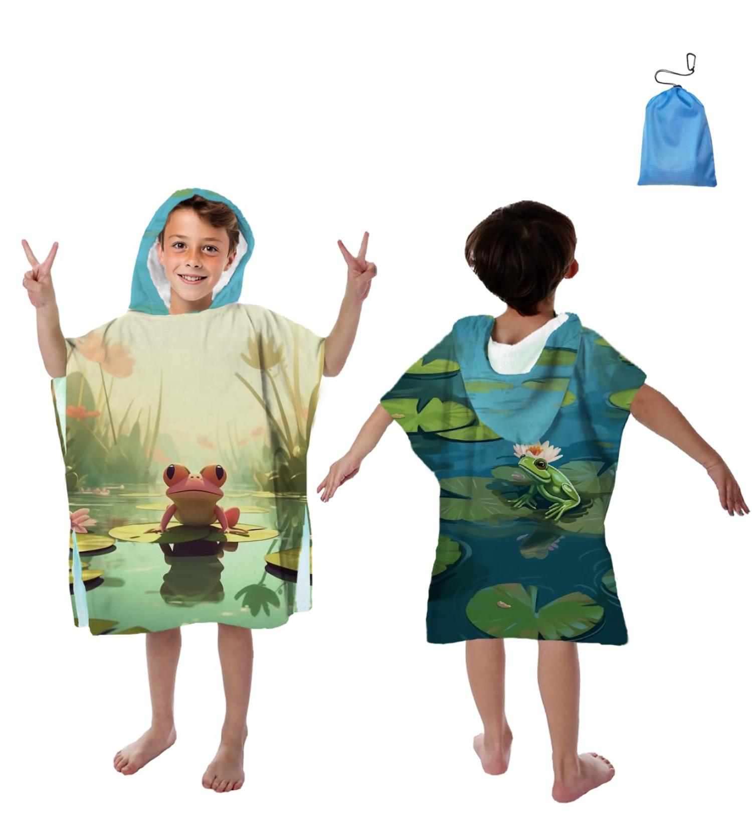 Personalized Microfiber Towel Poncho for Children | Cute Hooded Bathing Towels for 1-6 Years Old | Lightweight & Quick-Dry | Ideal for Baby Boys & Girls - Buy Online on GoSupps.com