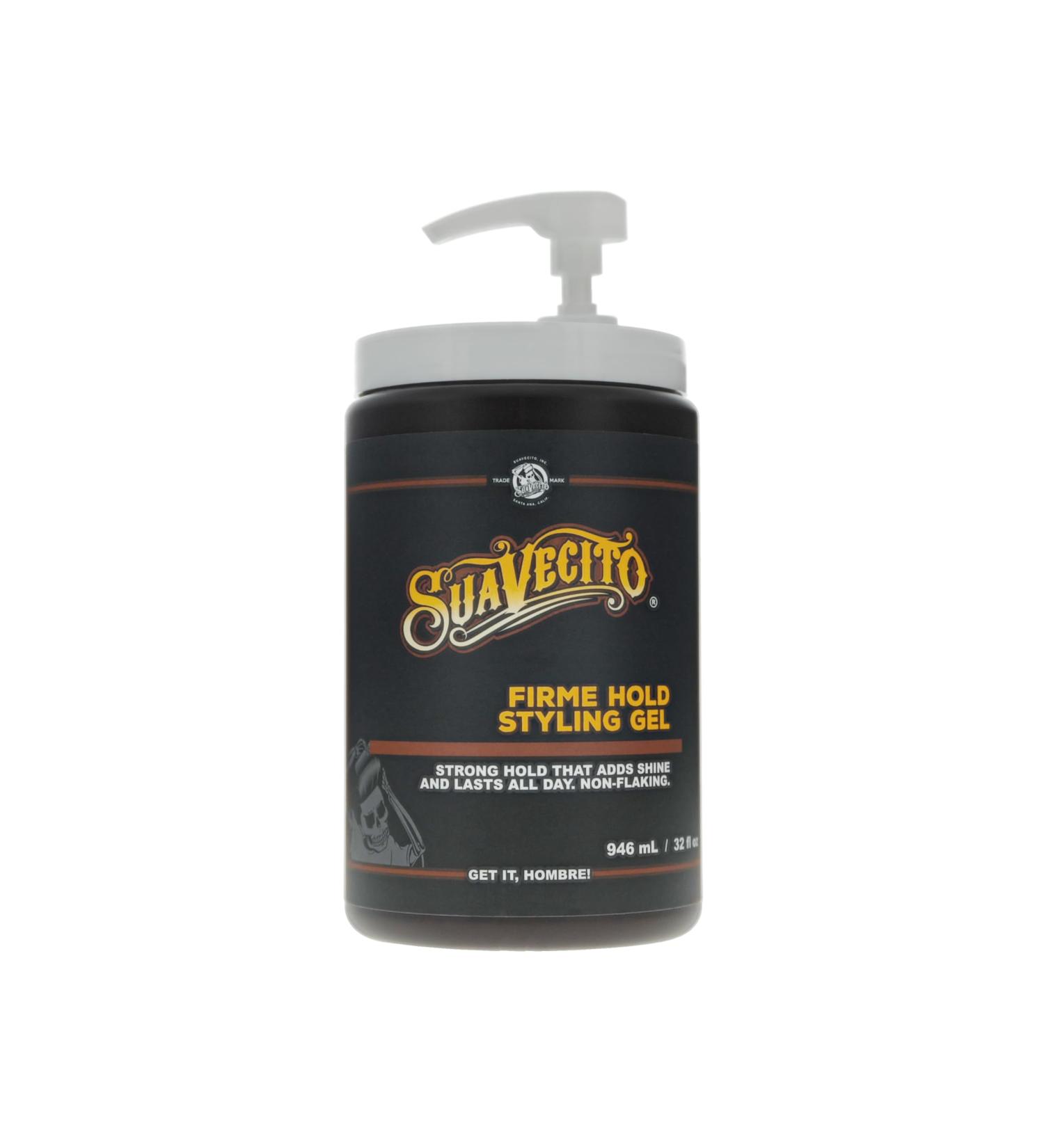 Suavecito Firme Hold Styling Hair Gel 32 oz Tub with Pump