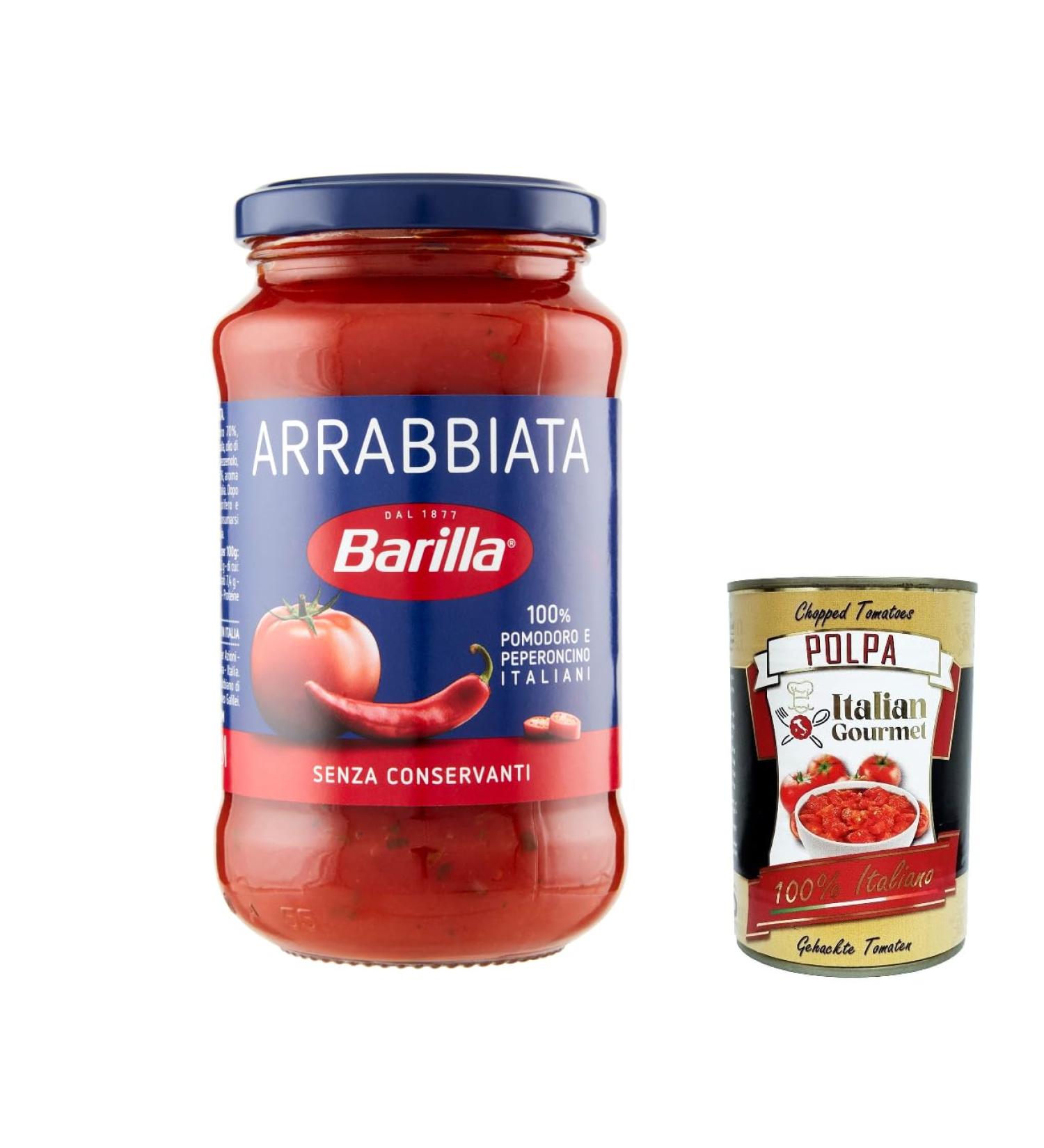  Italian Gourmet E.R. Barilla Sugo Arrabbiata Italian Tomato and Pepper Sauces - Gluten Free and No Extra Preservatives 400g + Italian Gourmet Polpa 400g (Pack of 12) - Buy Online on GoSupps.com
