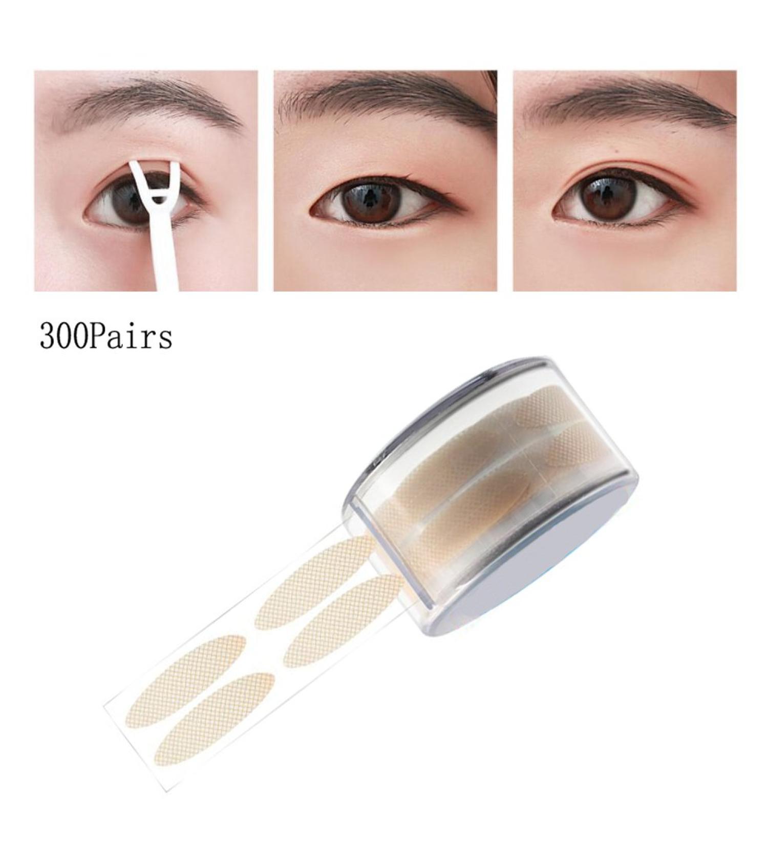 300Pairs Portable Breathable Natural Invisible Single Sided Double Eyelid Tape Self-Adhesive Eyelid Stickers Instant Eye Lift Strips With Y Fork for Hooded Droopy Uneven Mono-eyelids (Mesh Style-Wide) - Buy Online on GoSupps.com