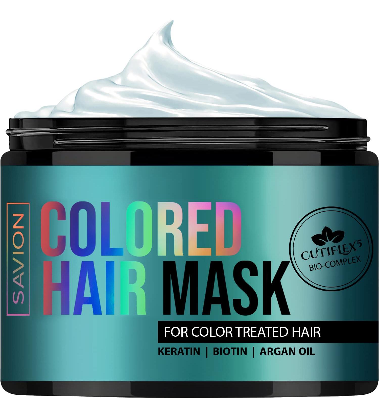 Savion Color Safe Hair Mask - Repair & Nourish Damaged Hair - with Keratin, Biotin, Collagen & Oils - Made in USA - Buy Online on GoSupps.com