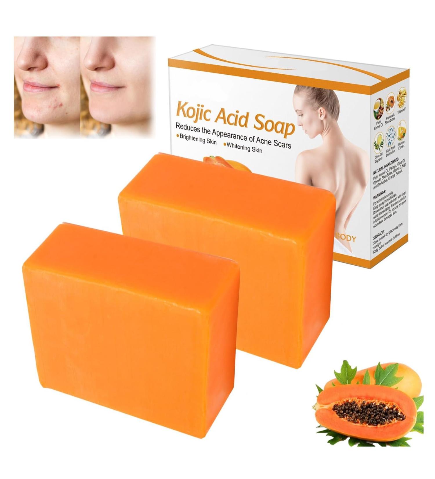 Lovelycat Savon de papaye claircissant la peau le savon de papaye contenant de l'acide hyaluronique r tinol am liore le teint in gal et hydrate le corps et le visage (2PC) - Buy Online on GoSupps.com