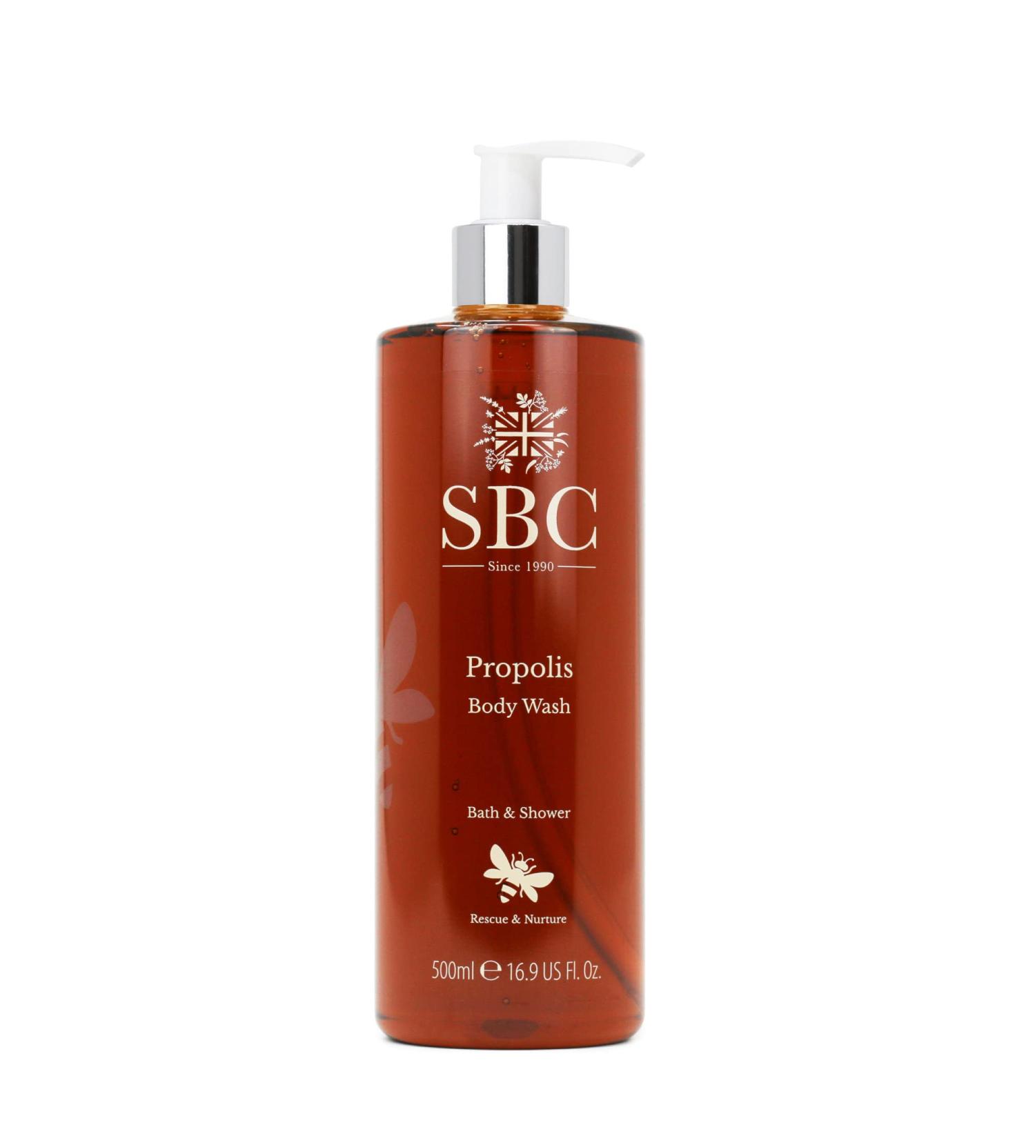 SBC Skincare Propolis Body Wash 500ml - Soothing Shower Gel and Bubble Bath For Sensitive Skin - Buy Online on GoSupps.com