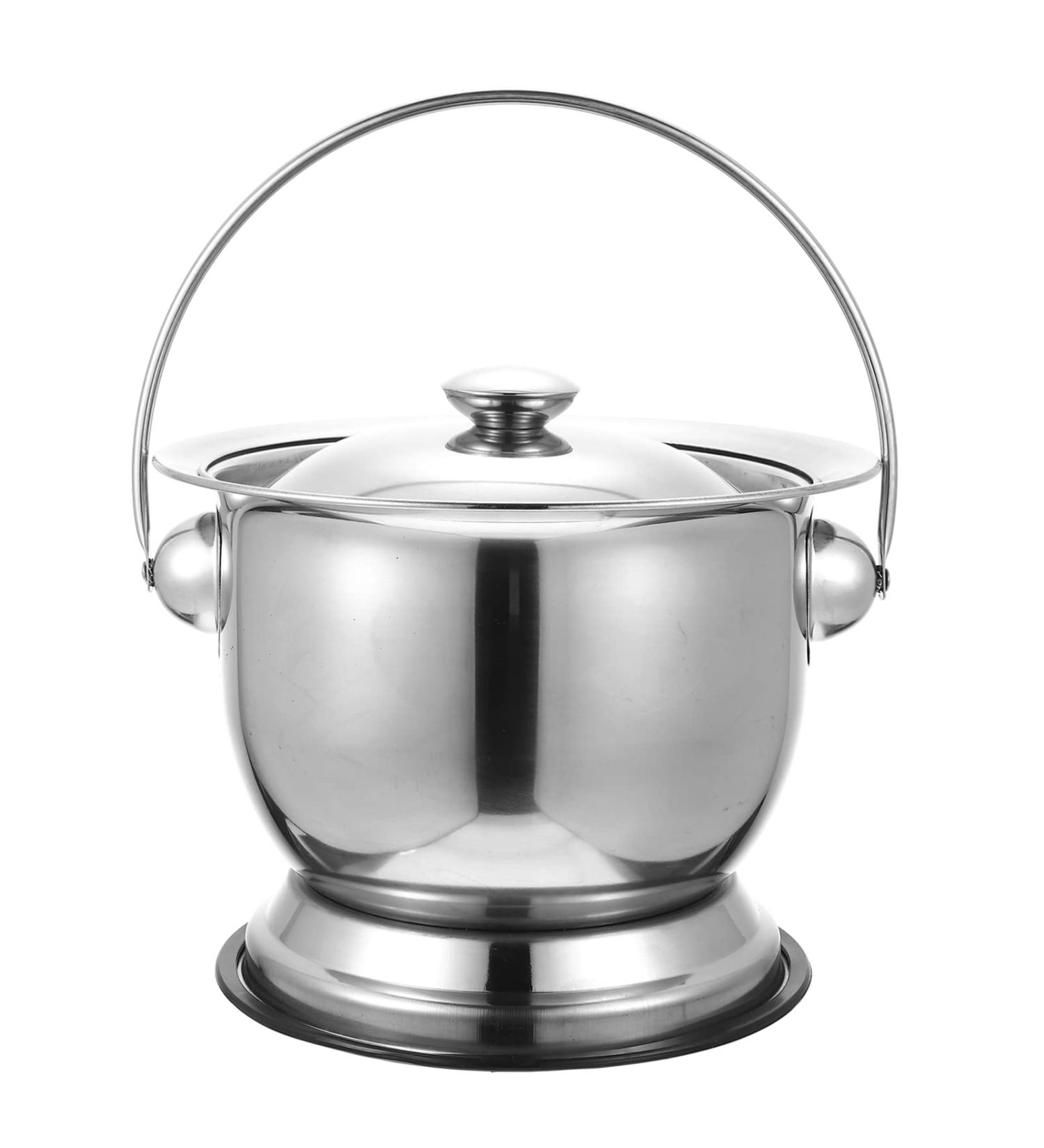 Angoily Chamber Pot Metal Urine Bedpan - Portable Urinal Bucket for Kids & Adults | Ideal for Elderly, Home, Camping, Car Travel - Buy Online on GoSupps.com
