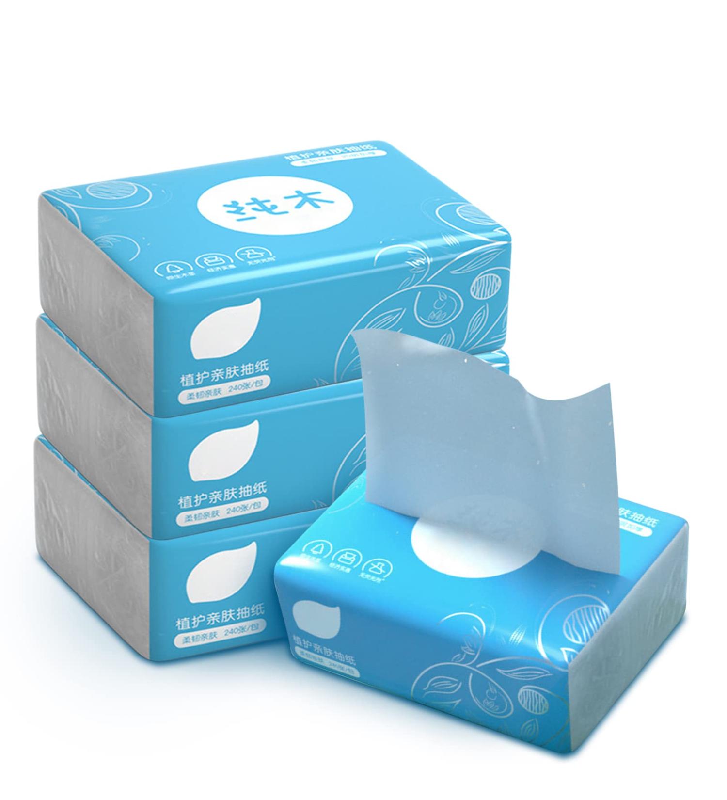 4-Ply White Disposable Facial Tissue Napkins - 1600 Sheets (4 Packs x 400 Sheets) - Car Tissue Refills - Buy Online on GoSupps.com