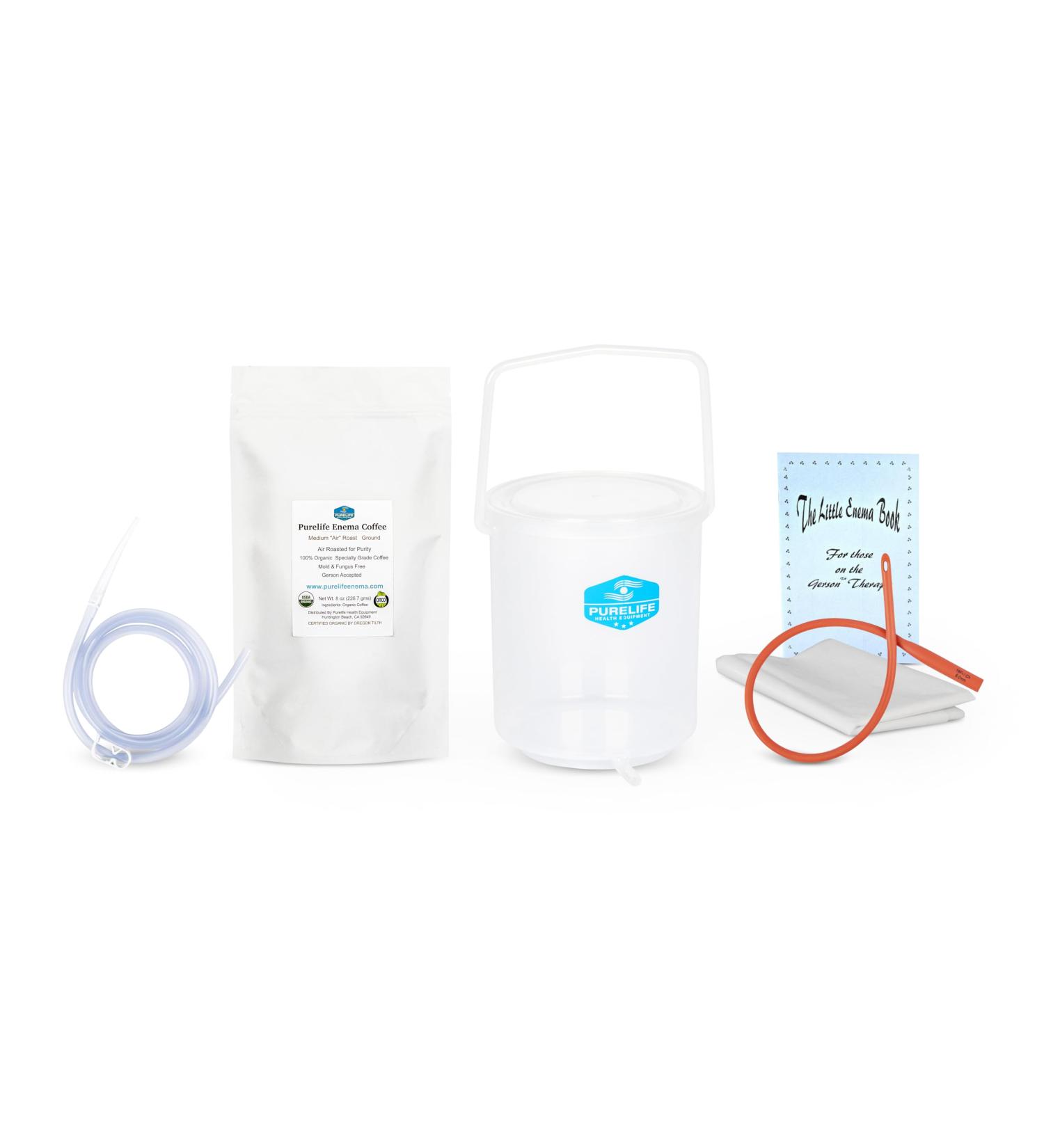 Purelife Coffee Enema Kit 2 Qt Enema Bucket | Organic Enema Coffee | USA Made Gerson Therapy Solution - Buy Online on GoSupps.com