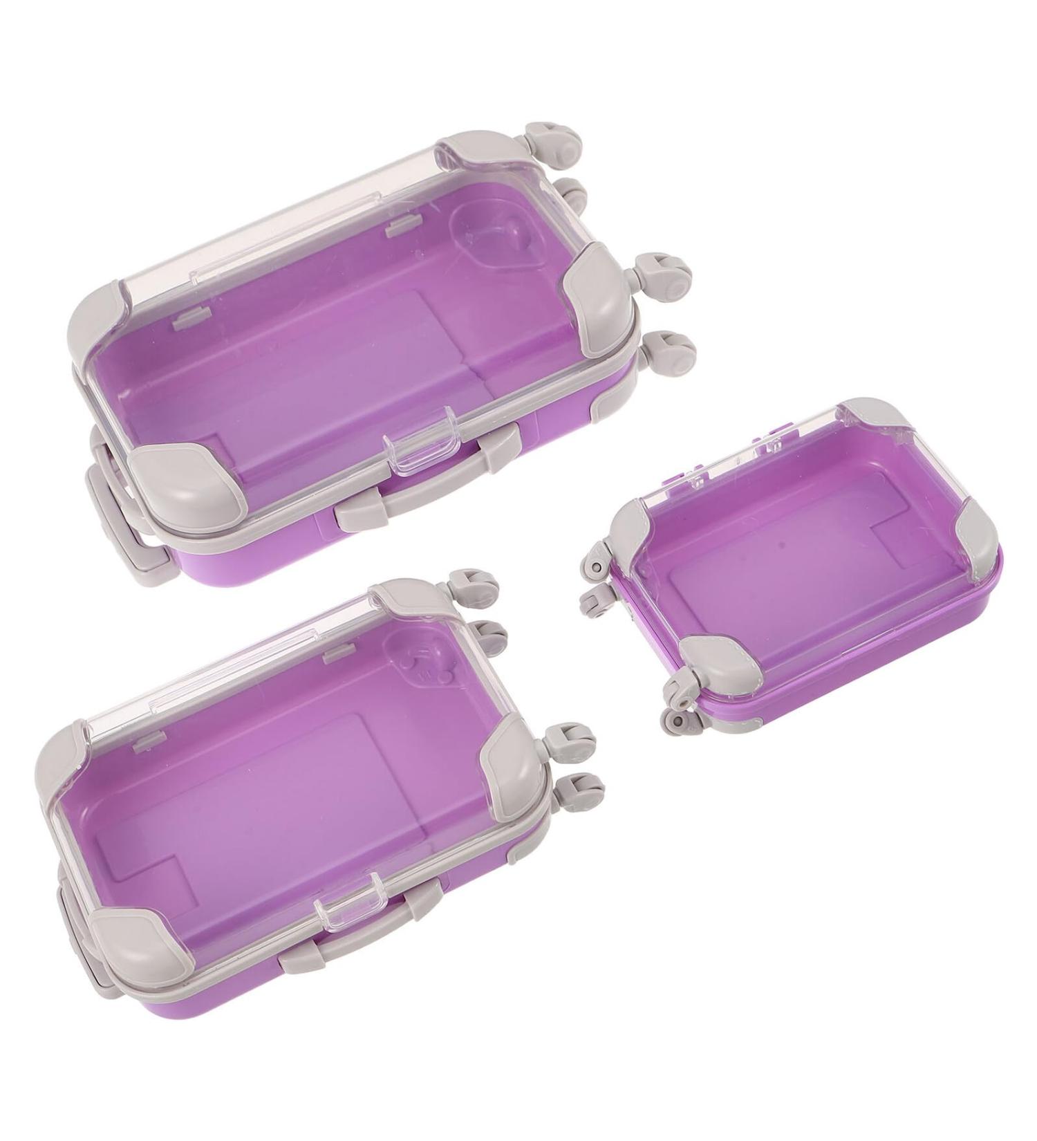 3 Pi ces Lot de 3 Mini Valises pour Faux Cils Violet et Lavande Bo te de Rangement ABS Compacte et L g re tui de Voyage pour Technicienne en Extensions de Cils Int rieur - Buy Online on GoSupps.com