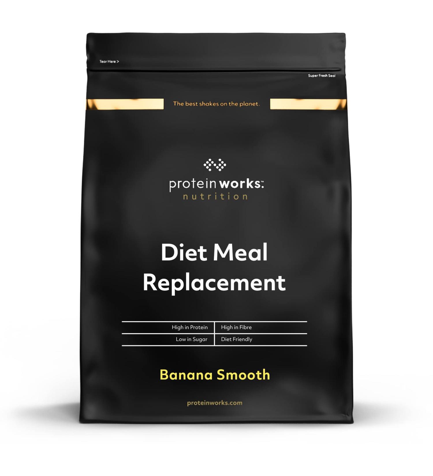 Protein Works Diet Meal Replacement - 250 Calorie Banana Smooth Shake | 28 Servings | Weight Loss Meal 2kg - Buy Online on GoSupps.com