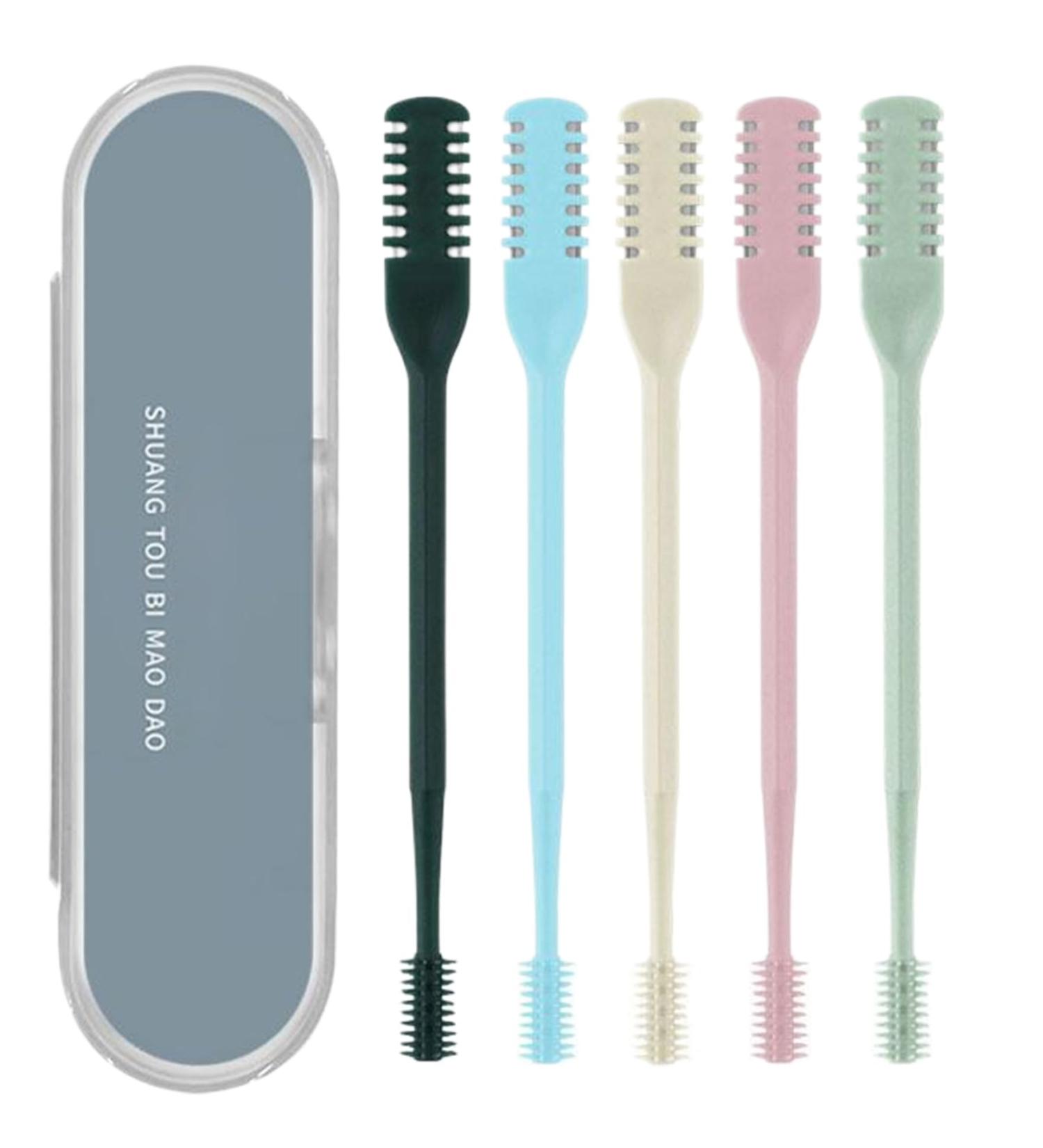 Nose Hair Trimmer 5Pcs Double Sided Nasal Hair Cutter 360 Rotating Portable Manual Nose Hair Scissors Washable Nose Trimmer for Women & Men Travel Essentials - Buy Online on GoSupps.com