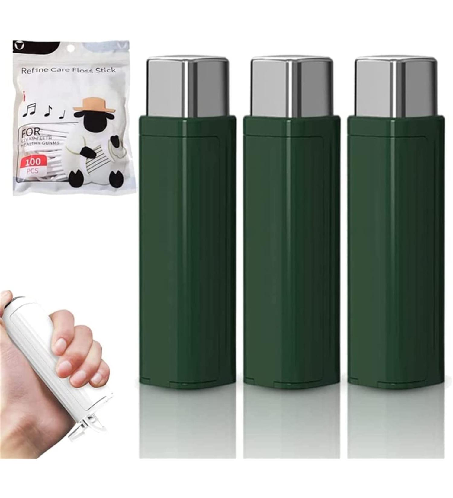 Portable Floss Dispenser - 2023 Upgrade Travel Dental Floss Case with 100 Floss Picks | Automatic Teeth Cleaning Case (Green - 3 PCs) | International Shipping - Buy Online on GoSupps.com