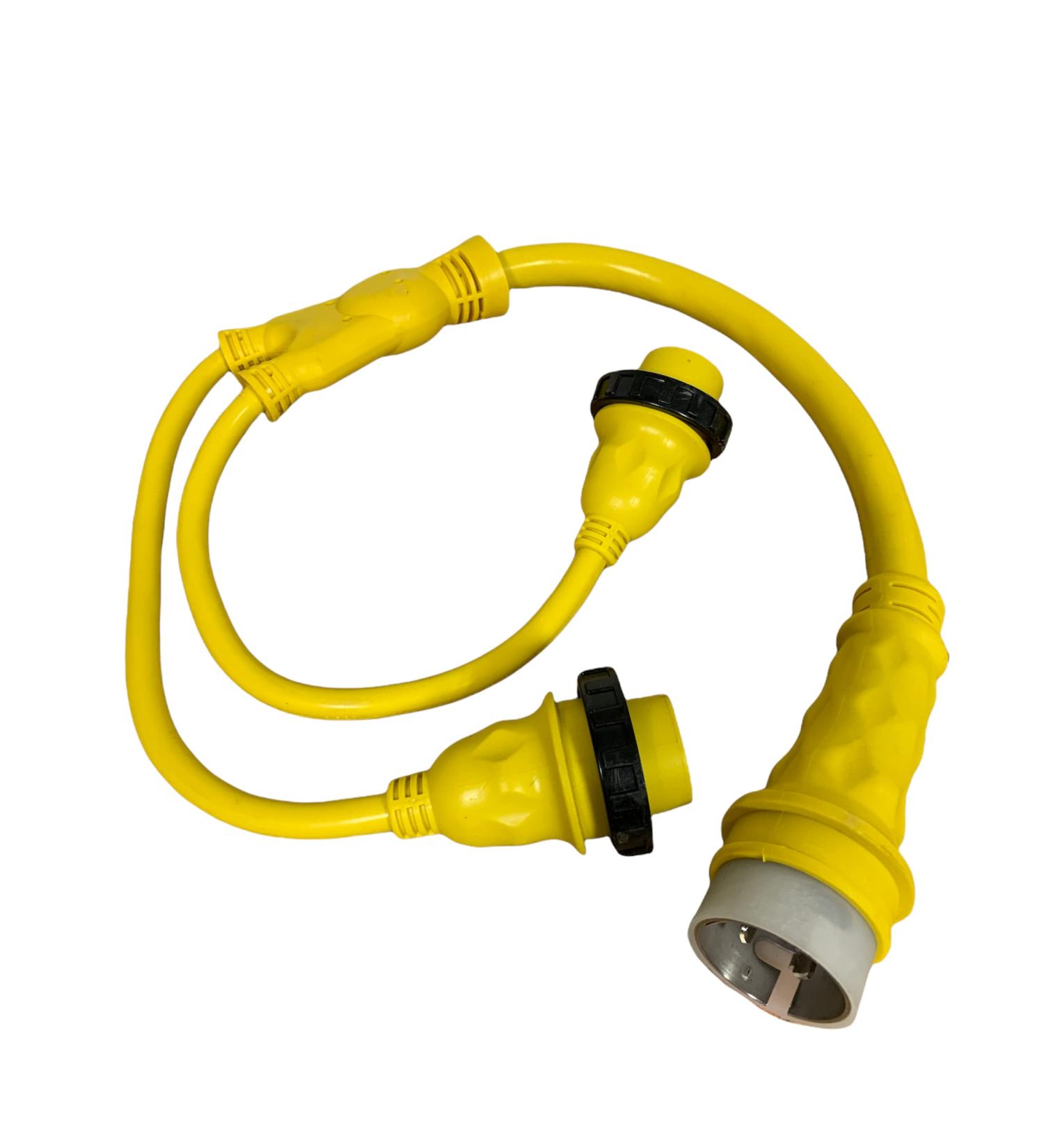 Buy Marine & RV Cords 125/250V 50A Male to (2) 30A Female Y Splitter Adapter - 21523 for Shore Power | International Shipping Available - Buy Online on GoSupps.com