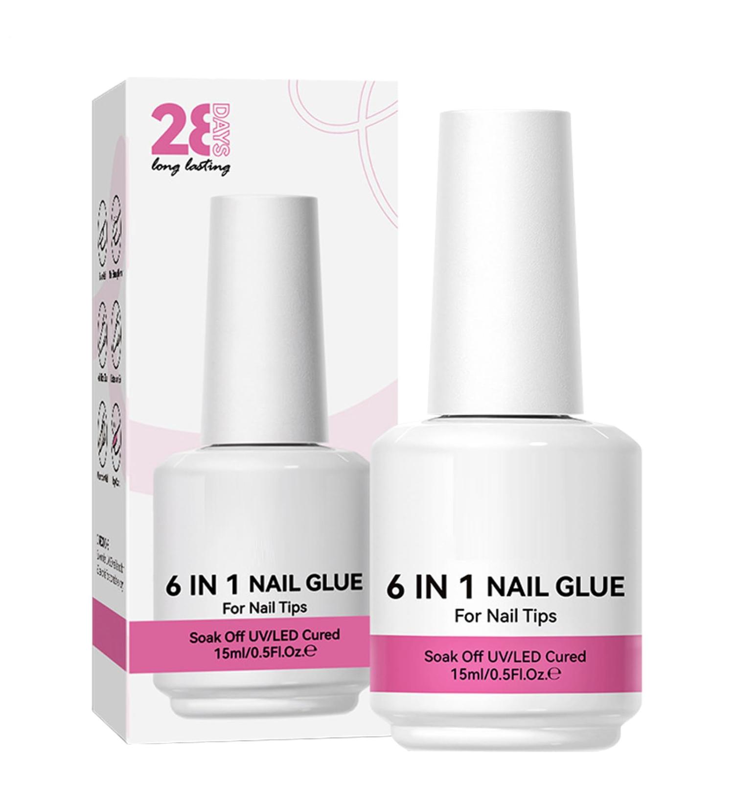 Nail Builder Gel Rhinestone Glue 6 in 1 Strengthening and Adhesive Base Coat Extension for Home Girls Beginners Women - Buy Online on GoSupps.com