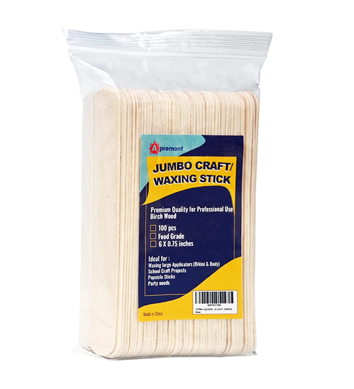 100-Piece Large Jumbo Wooden Craft Sticks (6 x 3/4) - Premium Natural Wood for Crafts, Waxing, Tongue Depressors, Popsicles, Ice Cream, Woodcraft, Paint Stirrers and Art - Buy Online on GoSupps.com
