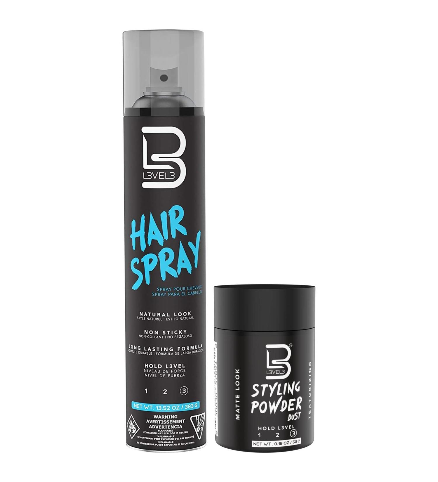 L3 Level 3 Hair Spray and Powder - Long Lasting and Strong Hold Hair Spray - Great for Men and Women - Buy Online on GoSupps.com