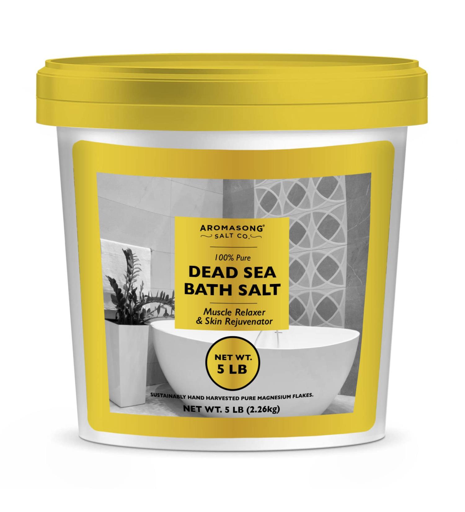 Aromasong Dead Sea Salts for Soaking - 5 Lb Bucket, Fine Grain Bath Salt - Buy Online on GoSupps.com