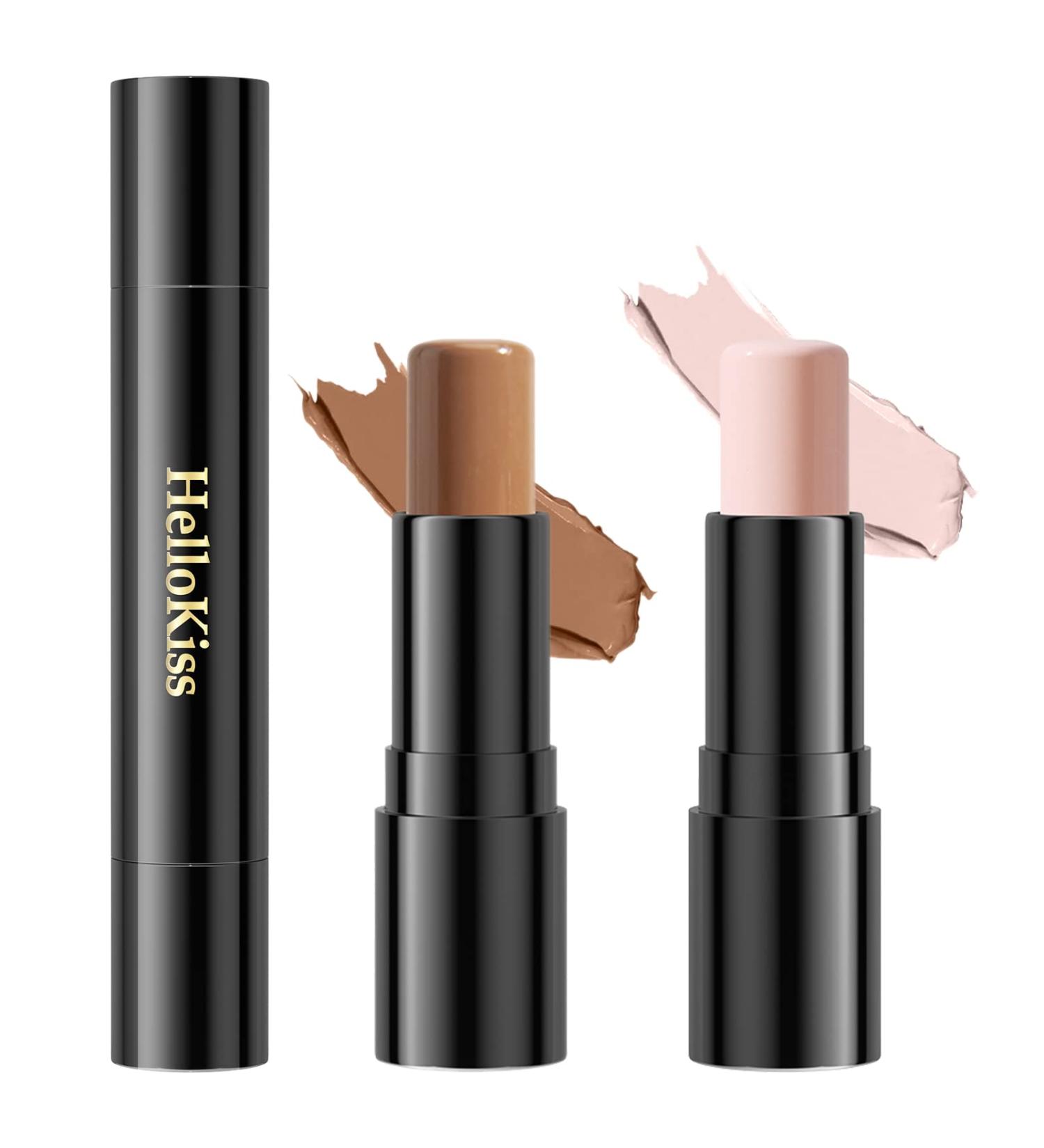 SOYUB Contour Beauty Stick Set - Highlighter & Bronzer Wand for Natural Matte Makeup | Cruelty Free Formula | Peachy & Hazelnut Shades - Buy Online on GoSupps.com