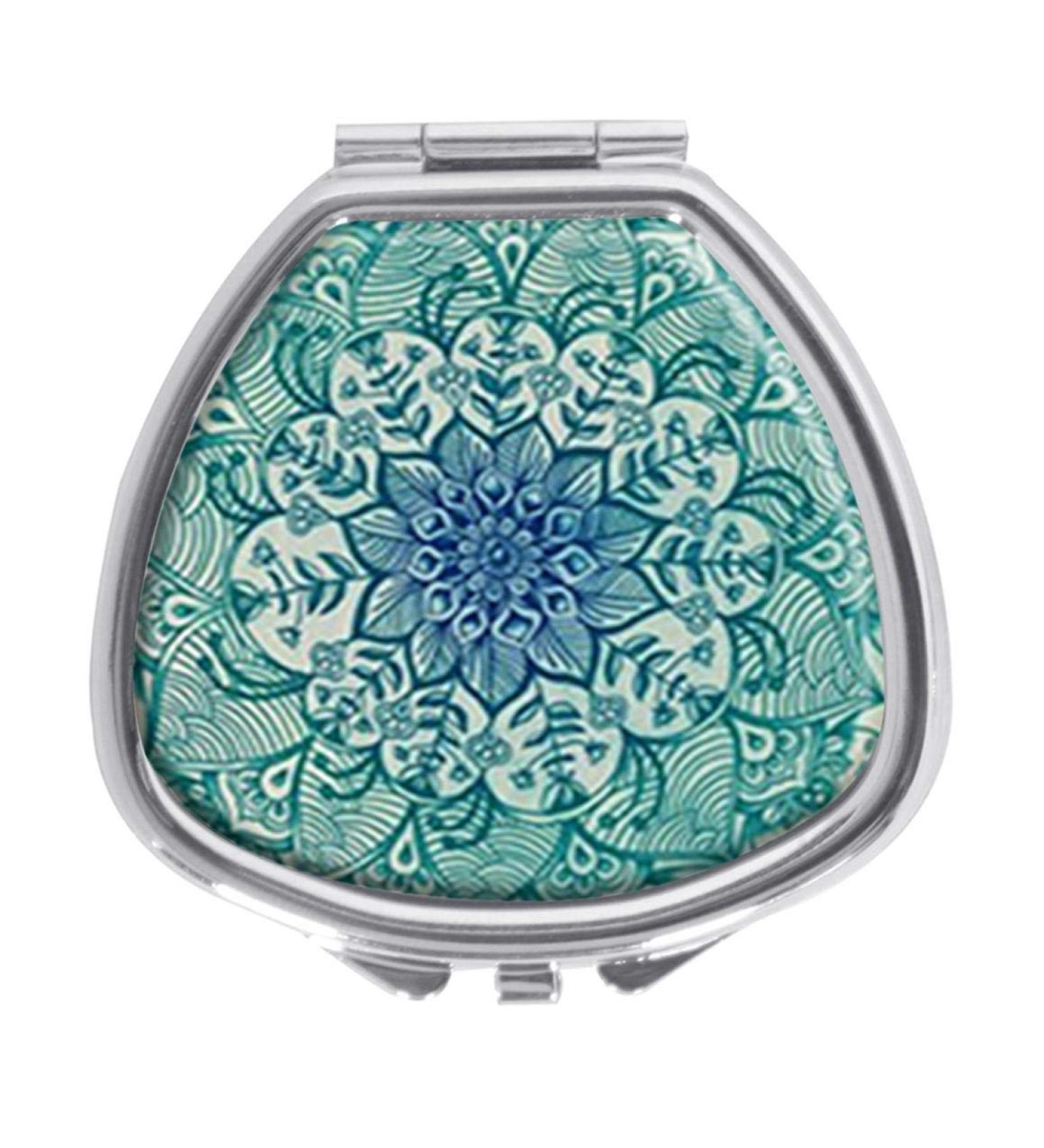Green Mandala Pill Box - Stylish Travel Pill Organizer for Purse | Single Compartment Medicine Holder - Buy Online on GoSupps.com