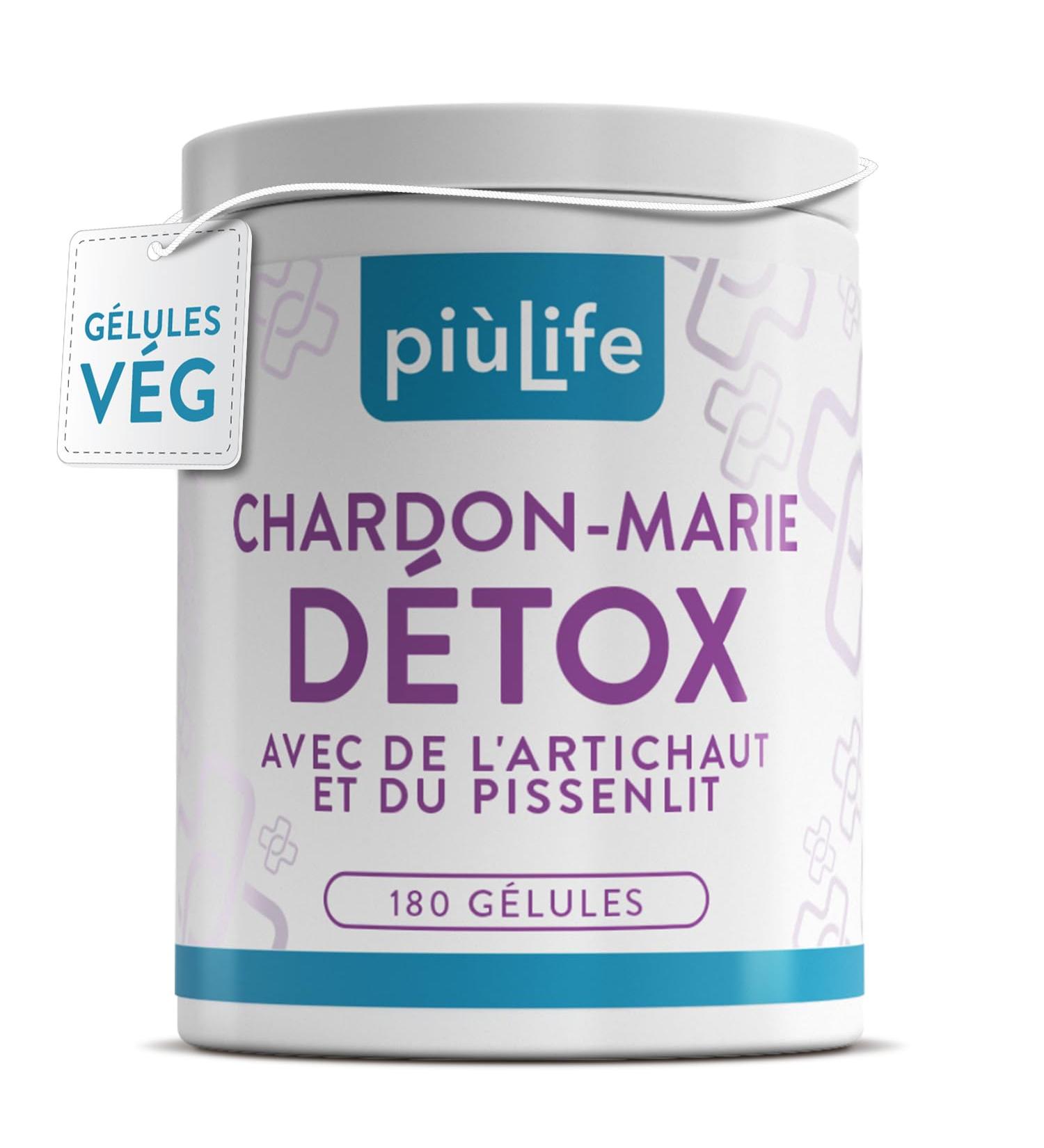 Chardon Marie Extra Fort avec Artichaut et Pissenlit 80% Silymarine 200mg 1 par jour Pi Life Detox foie puissant et rapide Chardon Marie foie et intestin avec zinc antioxydant 180 G lules - Buy Online on GoSupps.com
