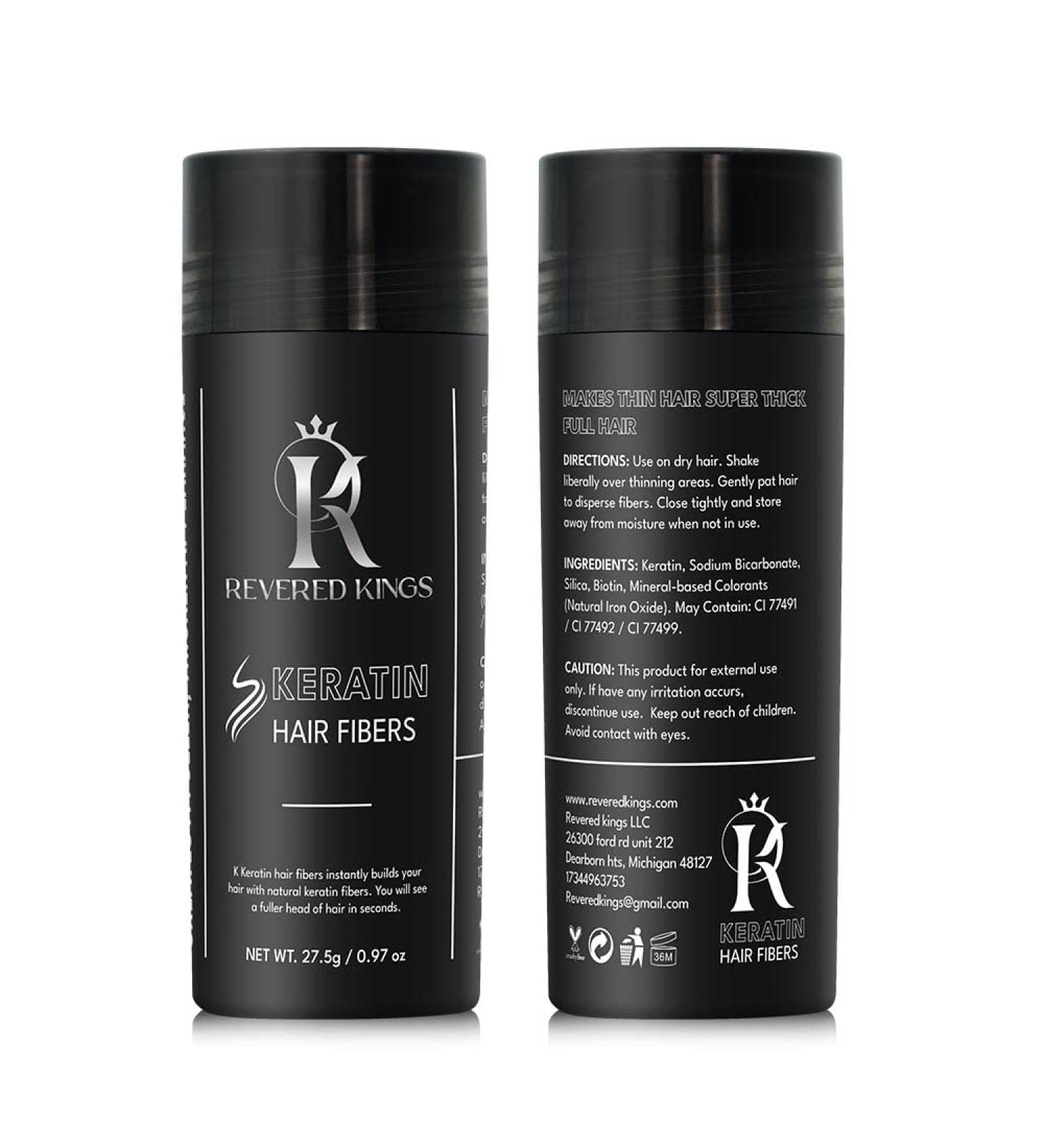 Black Hair Fibers - Extra Large 27.5g Bottle | Hair Building Fibers with Biotin for Thinning Hair & Bald Spots | Long Lasting & Undetectable Solution - Buy Online on GoSupps.com