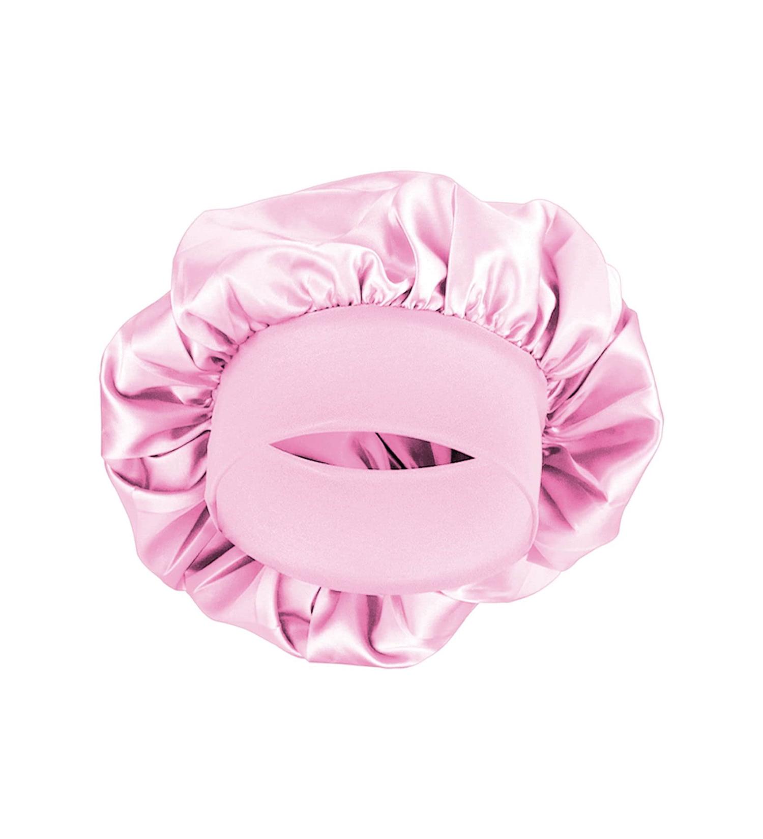 MELTU 1 Pack Hair Bonnet for Sleeping Satin Bonnet with Wide Elastic Band Silk Hair Wrap for Sleeping Soft Sleep Cap Pink - Buy Online on GoSupps.com