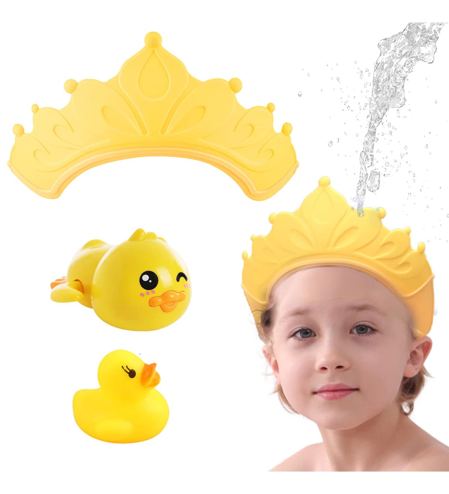 Shop BDSHUNBF Adjustable Silicone Shower Hood for Kids - Shampoo & Hair Washing Protection with Duck Toys - Buy Online on GoSupps.com