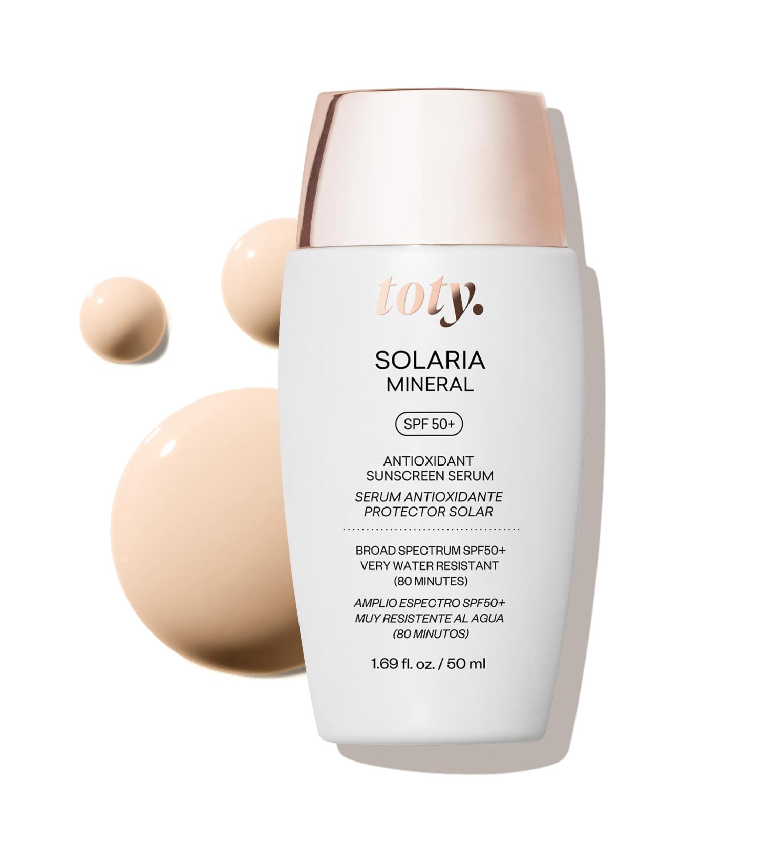 Toty Solaria Mineral SPF 50+ Sunscreen Serum - Antioxidant Tinted Face Sunscreen | Broad Spectrum & Water Resistant by Sofia Vergara - 50ml - Buy Online on GoSupps.com