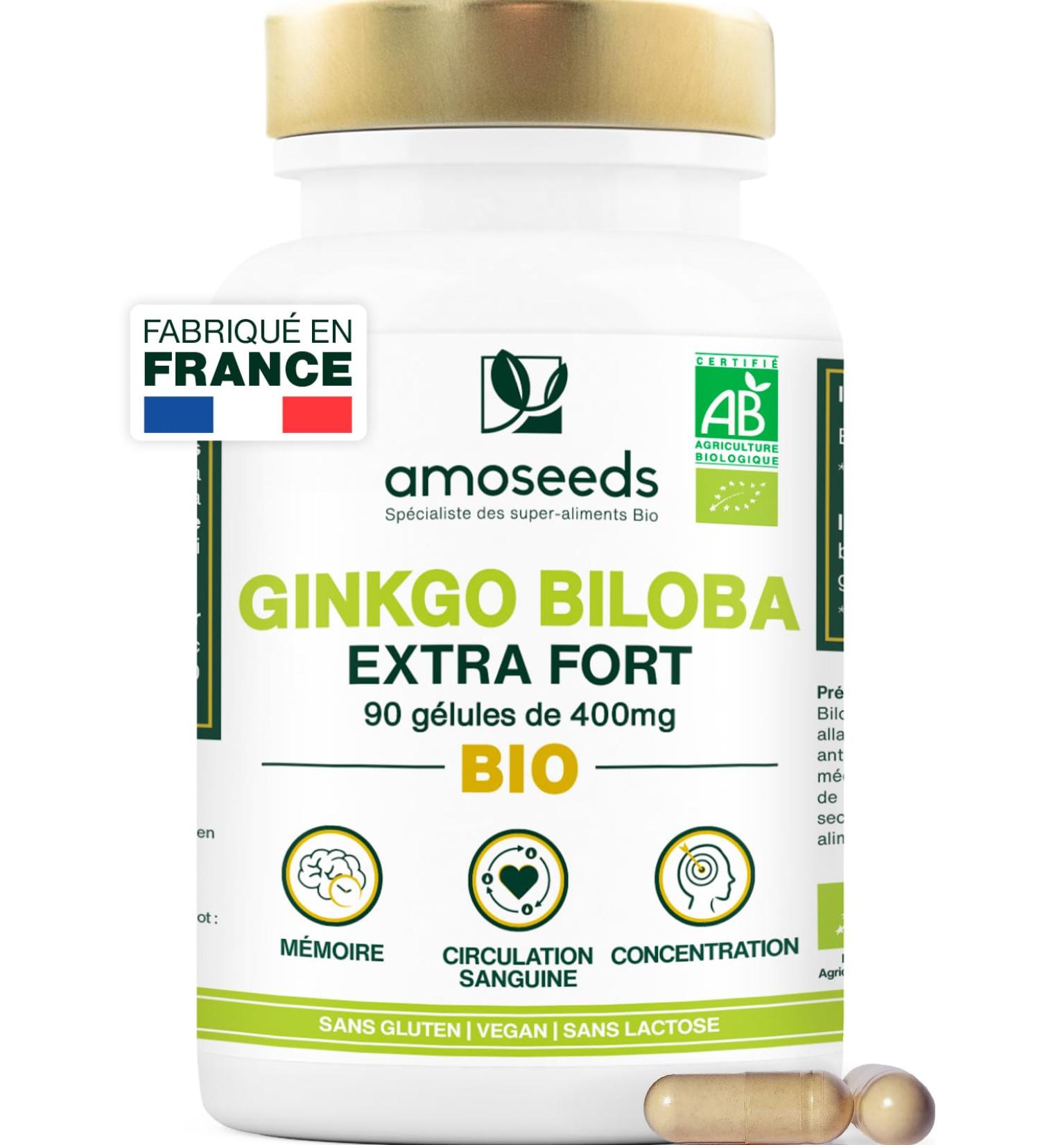 ORGANIC Ginkgo Biloba | Extra Strong 4560mg per day | Cognitive Stimulating Memory Blood Circulation | 90 Vegan Capsules | Top Quality - Buy Online on GoSupps.com