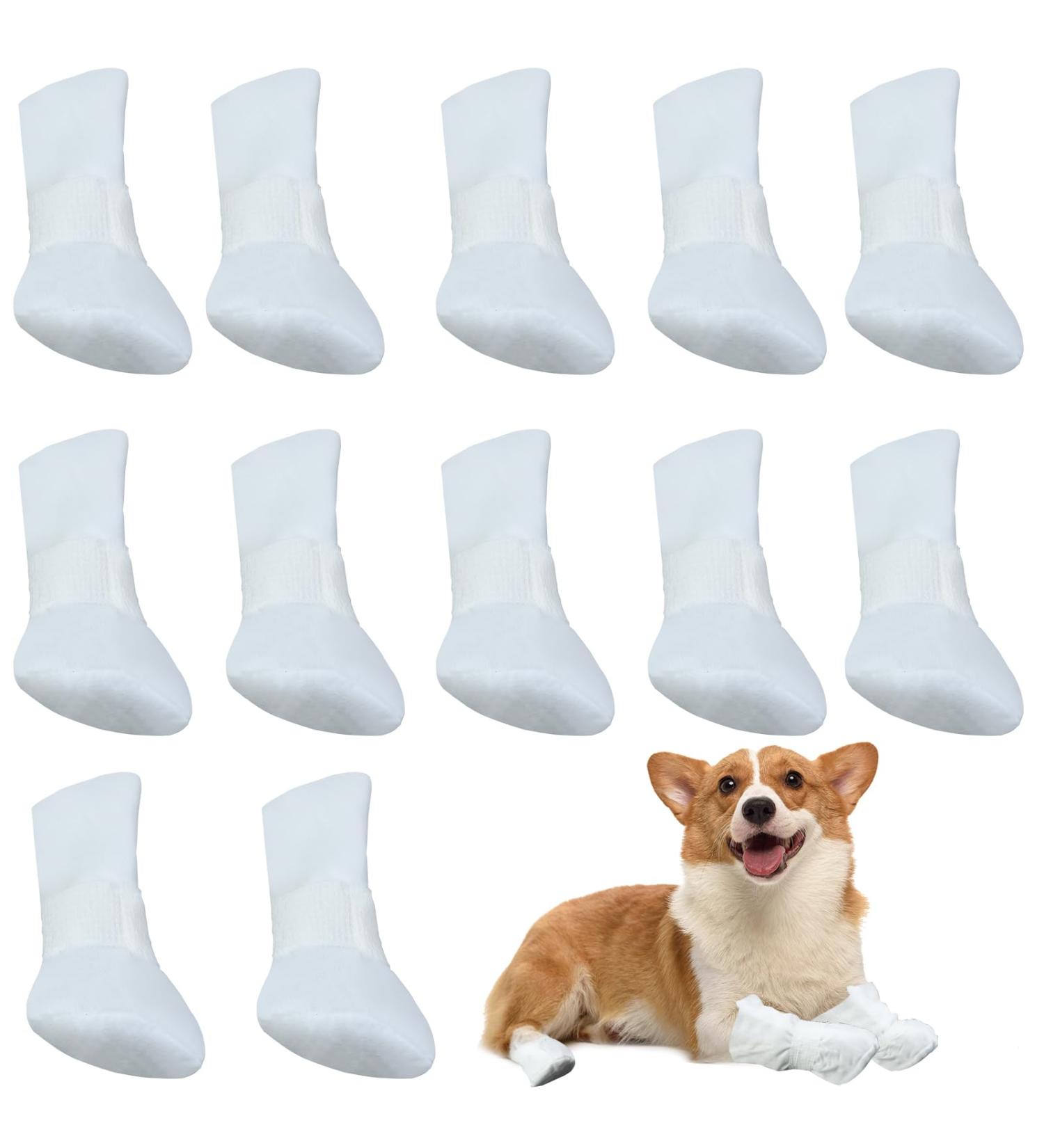 Zngou 12 Pcs Disposable Dog Shoes Dog Socks Paws Stop Licking Disposable Dog Boots Dog Paw Protector Dog Slippers Dog Foot Cover for Small Medium Dogs Pet Injured Paws Summer Indoor Outdoor Walking(L) - Buy Online on GoSupps.com