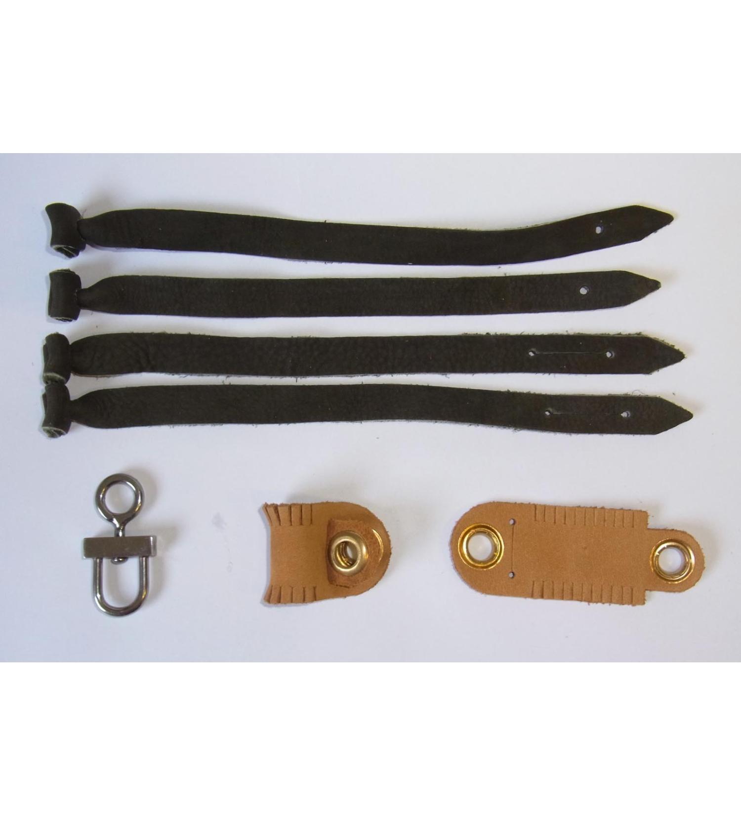 Falconry aylmeri anklets Jesses & Swivel set for Large birds.Female Harris etc (pair)