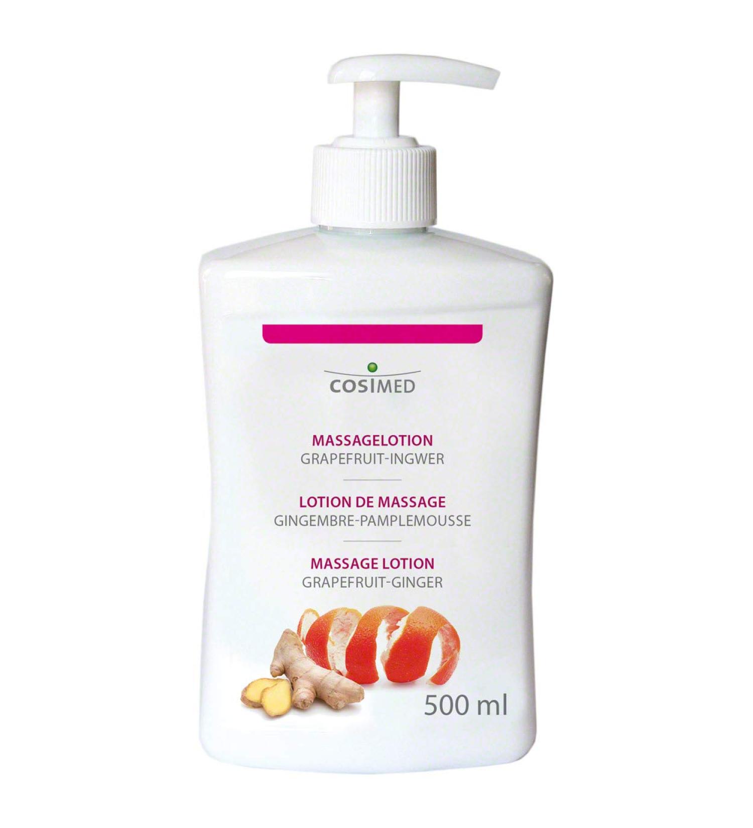 CosiMed Massage Lotion Grapefruit-Ginger 500ml - Pressure Dispenser for Relaxing Massage | International Shipping Available - Buy Online on GoSupps.com